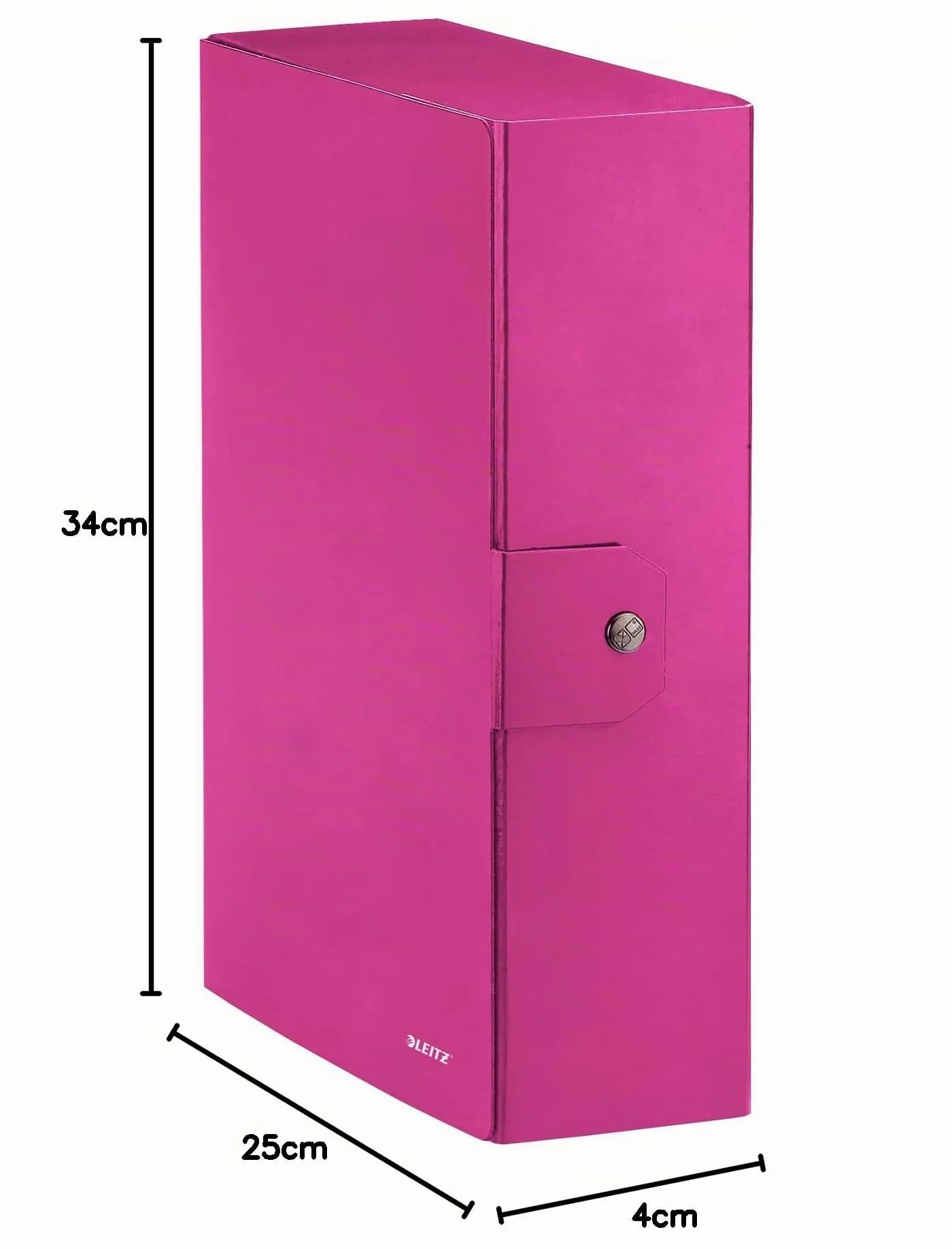 Leitz WOW Caja Cierre de Botones Cartón Plastificado 25x35 Fucsia Metallizzato Dorso 10 cm