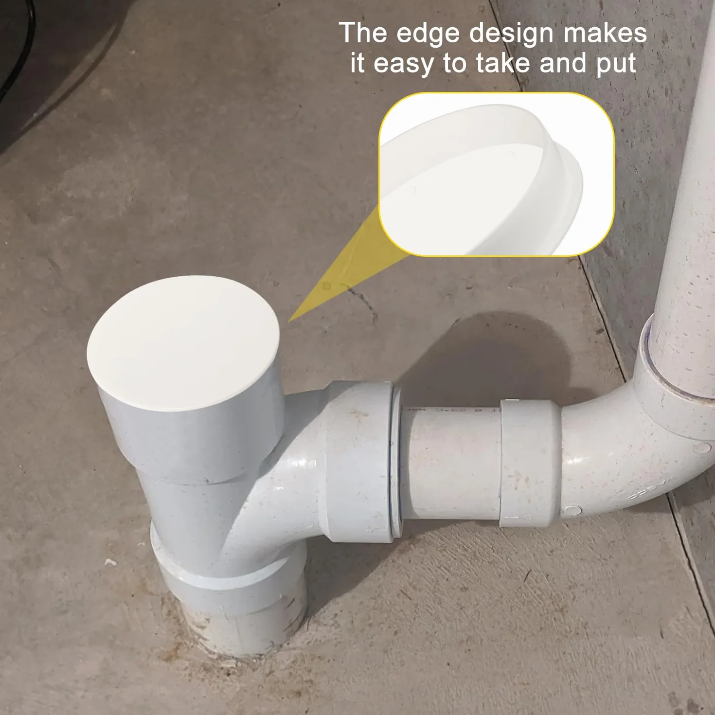 Tapón Decorativo de PVC Ø 75mm 4PCS Cubierta de Tubo de Ventilación Tapa Final de Bloqueo Interior para Tubería de Alcantarillado Protección (DN75)