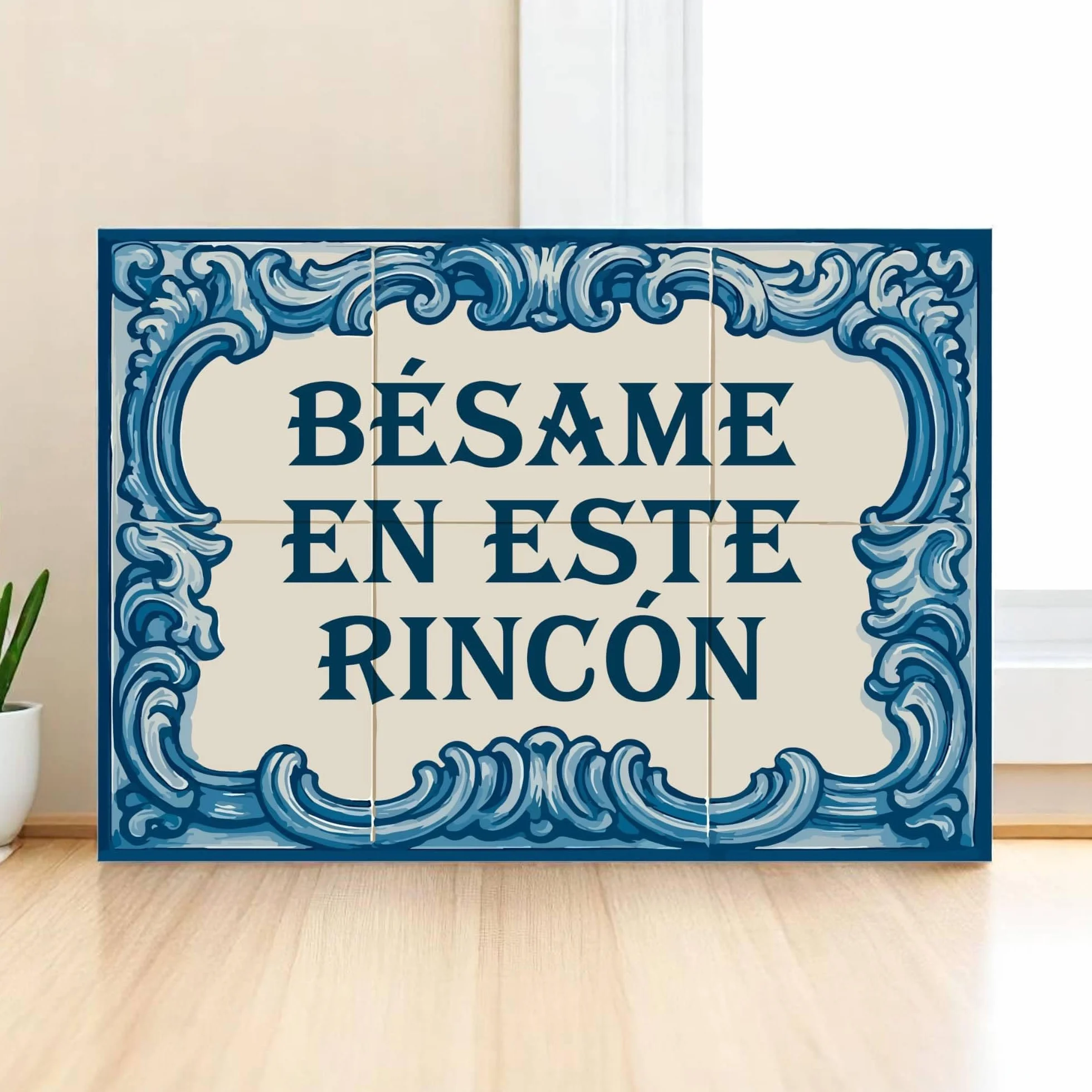 Azulejo personalizado estilo andaluz con texto 30x20 - Diseño 1, cerámica