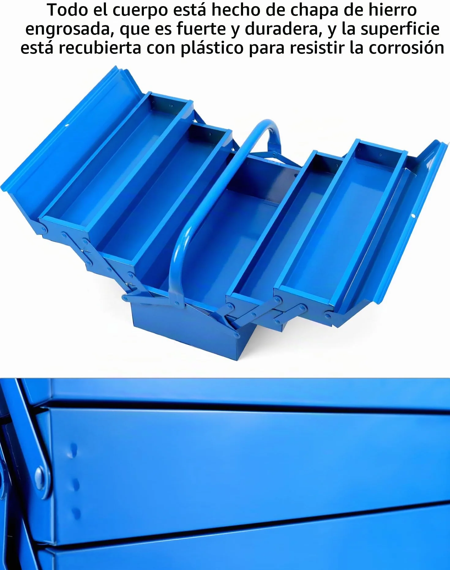 QWORK® Caja de herramientas, caja de herramientas de metal, 400 * 200 * 200mm