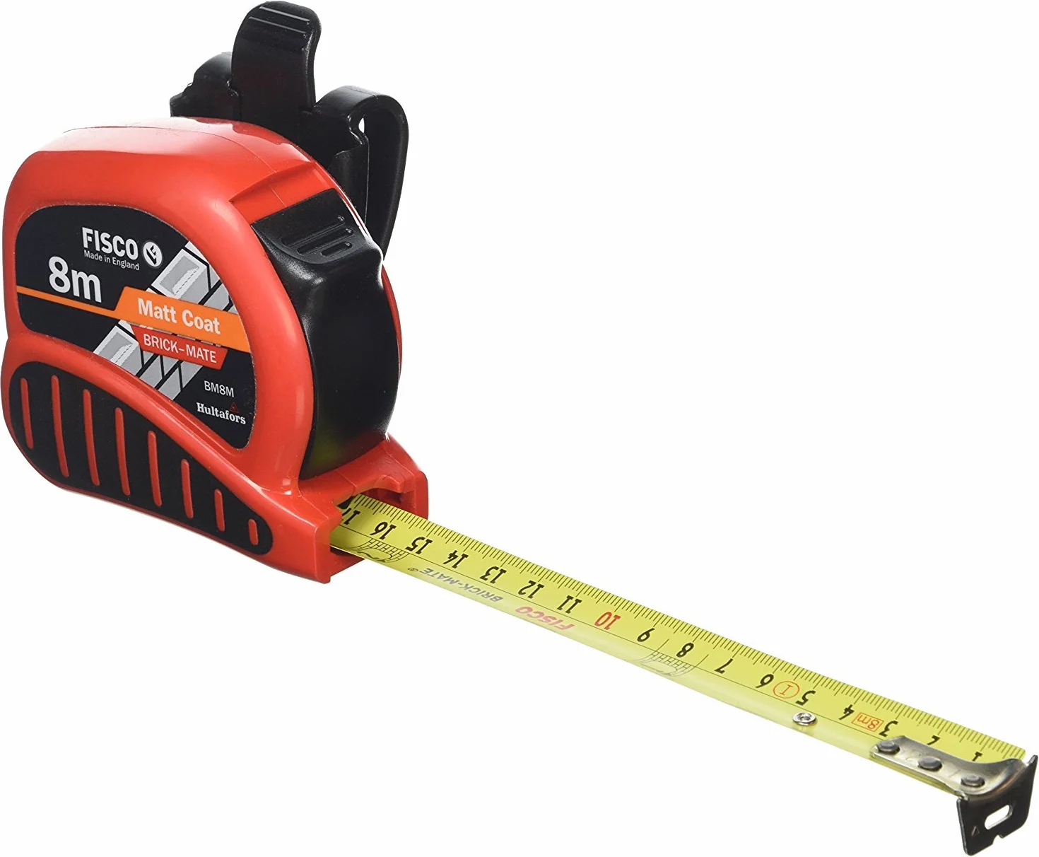 Fisco Big T - Flexómetro profesional Clase I con protección de goma resistente (5 m x 19 mm)