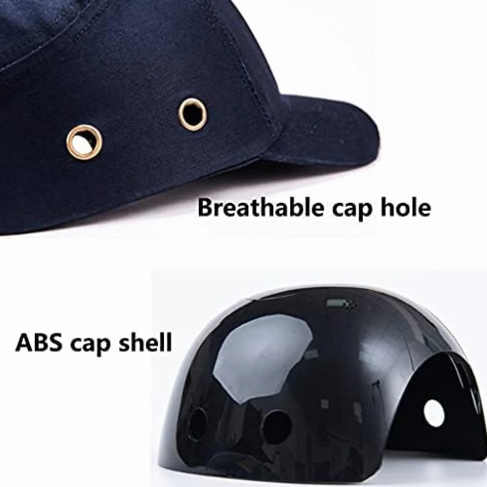 Casco de Seguridad Gorra anticolisión Gorra de béisbol portátil Ligera Carcasa Interior de ABS Tela de algodón cómoda Banda para el Sudor Engrosada Tamaño de Almohadilla EVA 58-62 CM Muchos