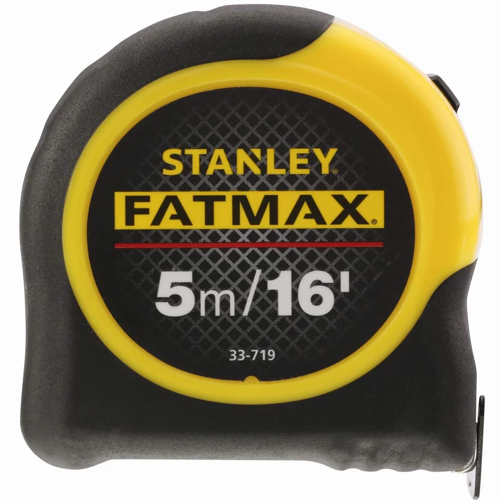 STANLEY FATMAX 0-33-719, Flexómetro 5 metros, Blade Armor, 3 ganchos, Revestimiento de Mylar más resistente