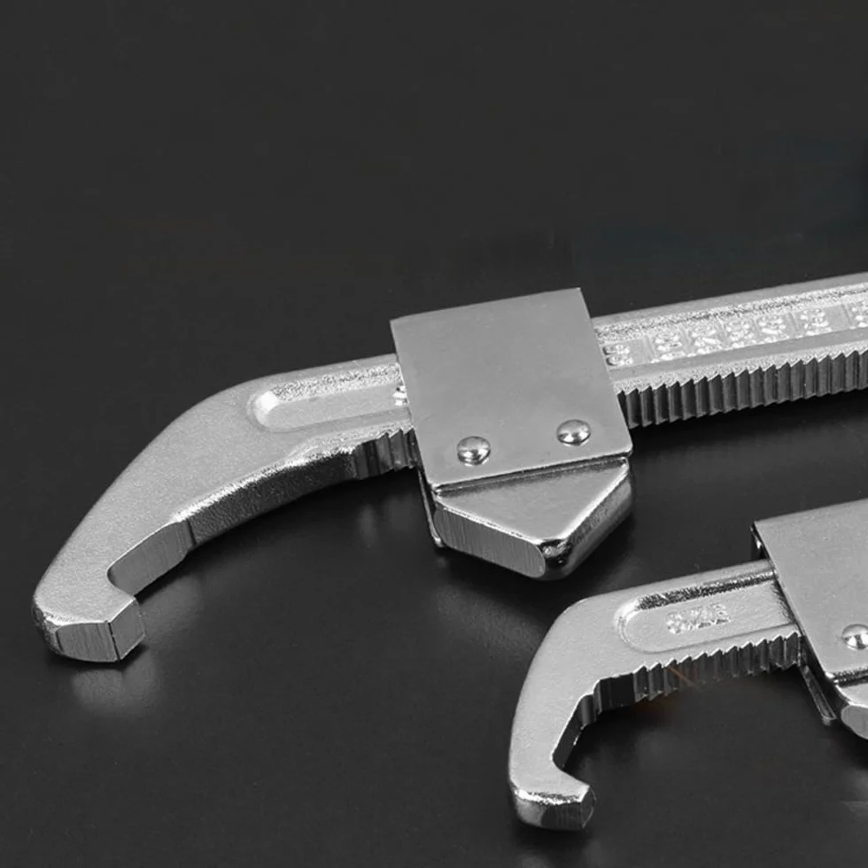Llave de gancho ajustable, llave de cabeza cuadrada, llave multifuncional en forma de C, llaves de gancho de acero al cromo vanadio, herramienta de mano para girar tuerca o perno (35-105 mm)