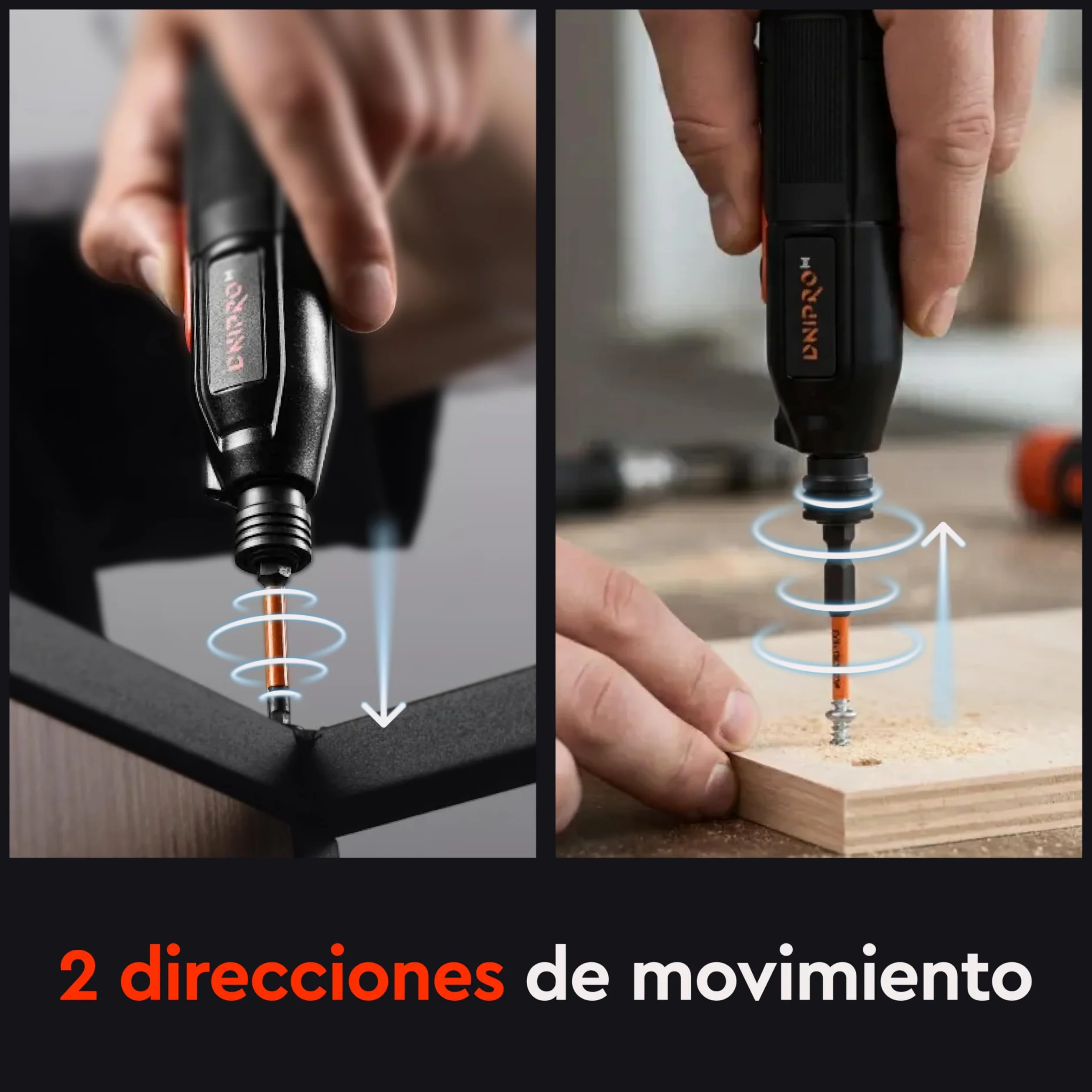 Destornillador Eléctrico Inalámbrico, 3,6V, Doble Modo 1,2 Nm + 8 Nm Manual, USB-C, Luz LED, 280 RPM, Portabits Magnético HEX 6,35 mm, Kit con Puntas - CSD-36X