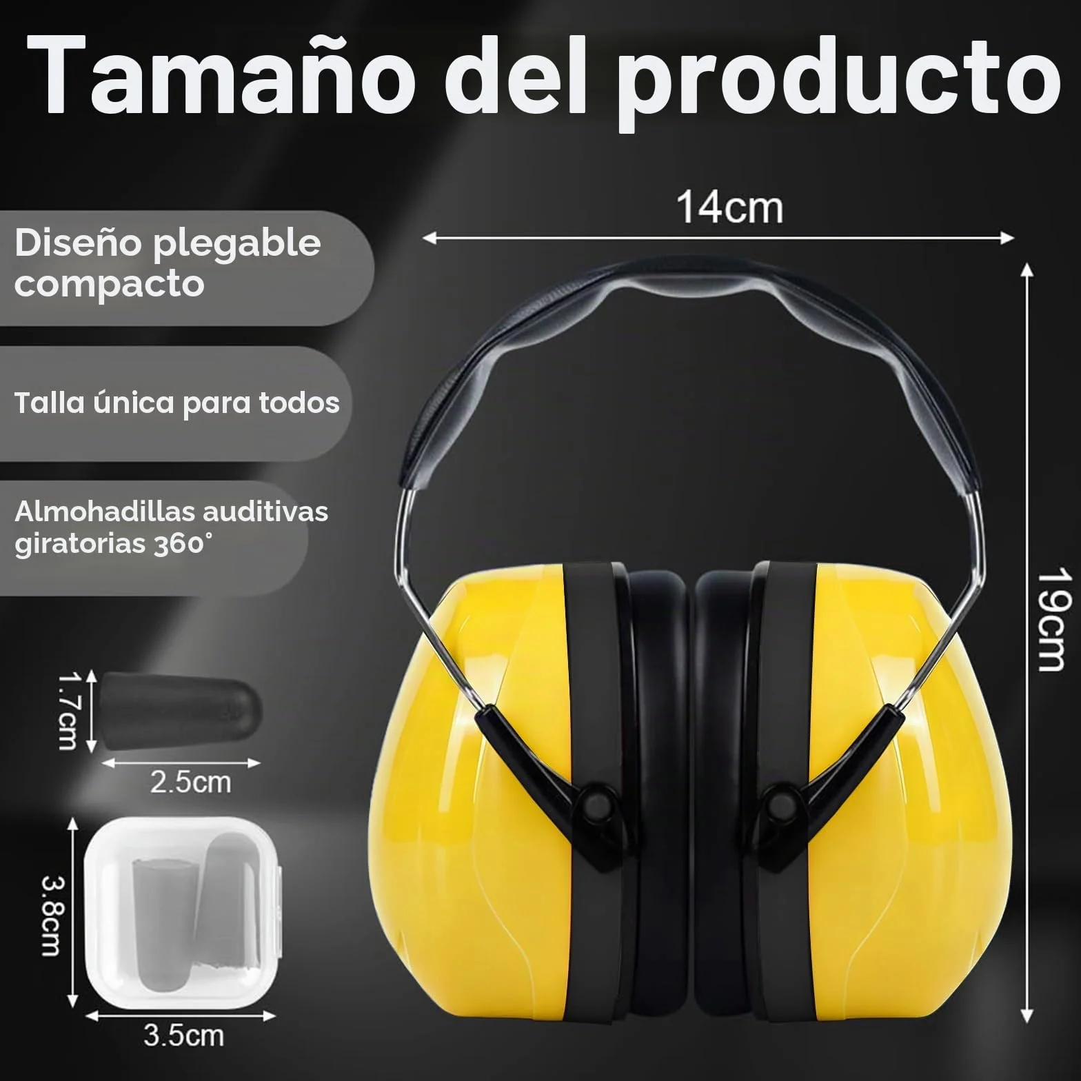 Flintronic Casco Antiruido SNR 28 dB Ajustable Protectores Auditivos
