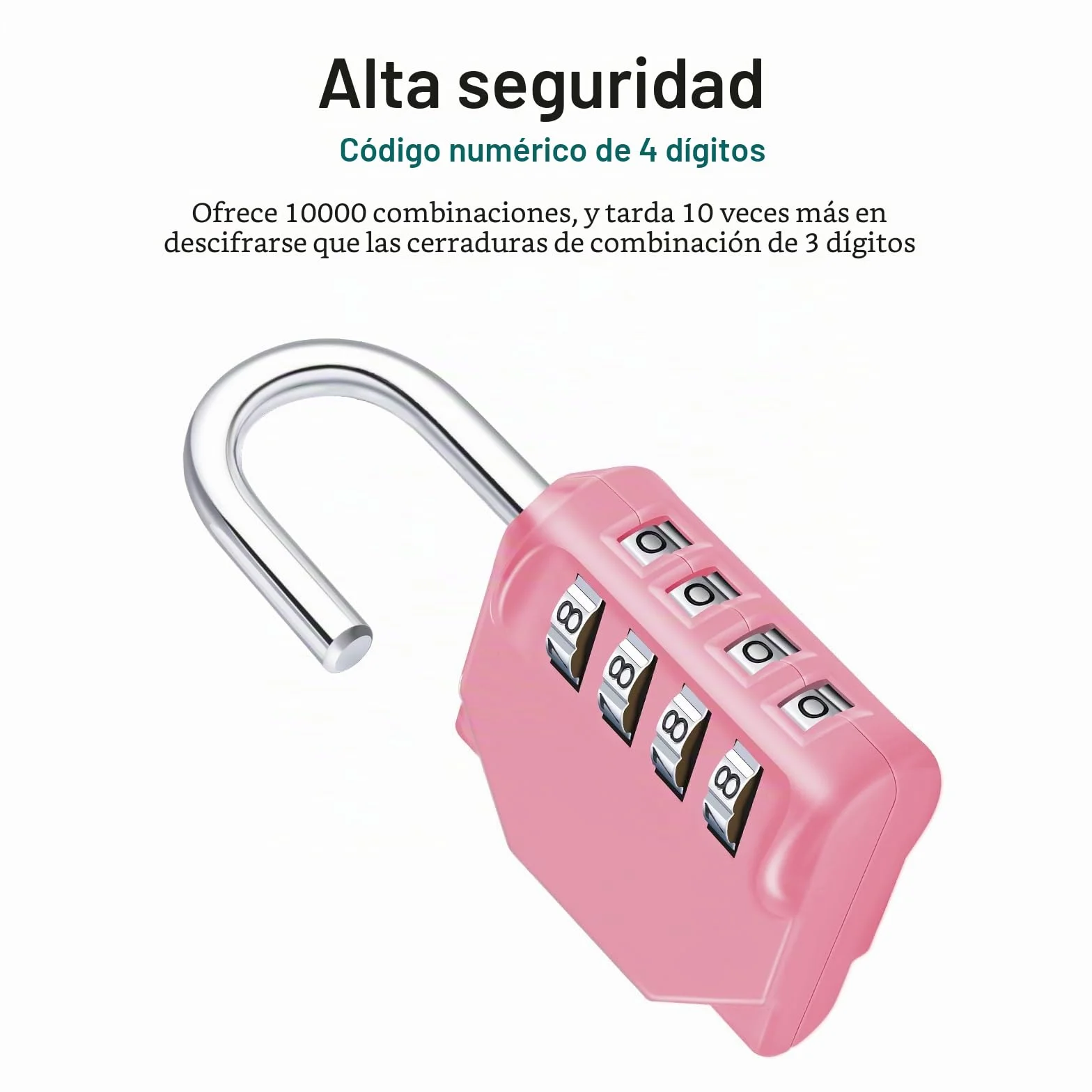ZHEGE Candado Taquilla de 4 Digitos, Candado Combinacion Numerico para Gimnasio, Natacion, Escuela, Candado Combinacion Exterior para Vallas de Jardín, Cerrojo (Rosa)