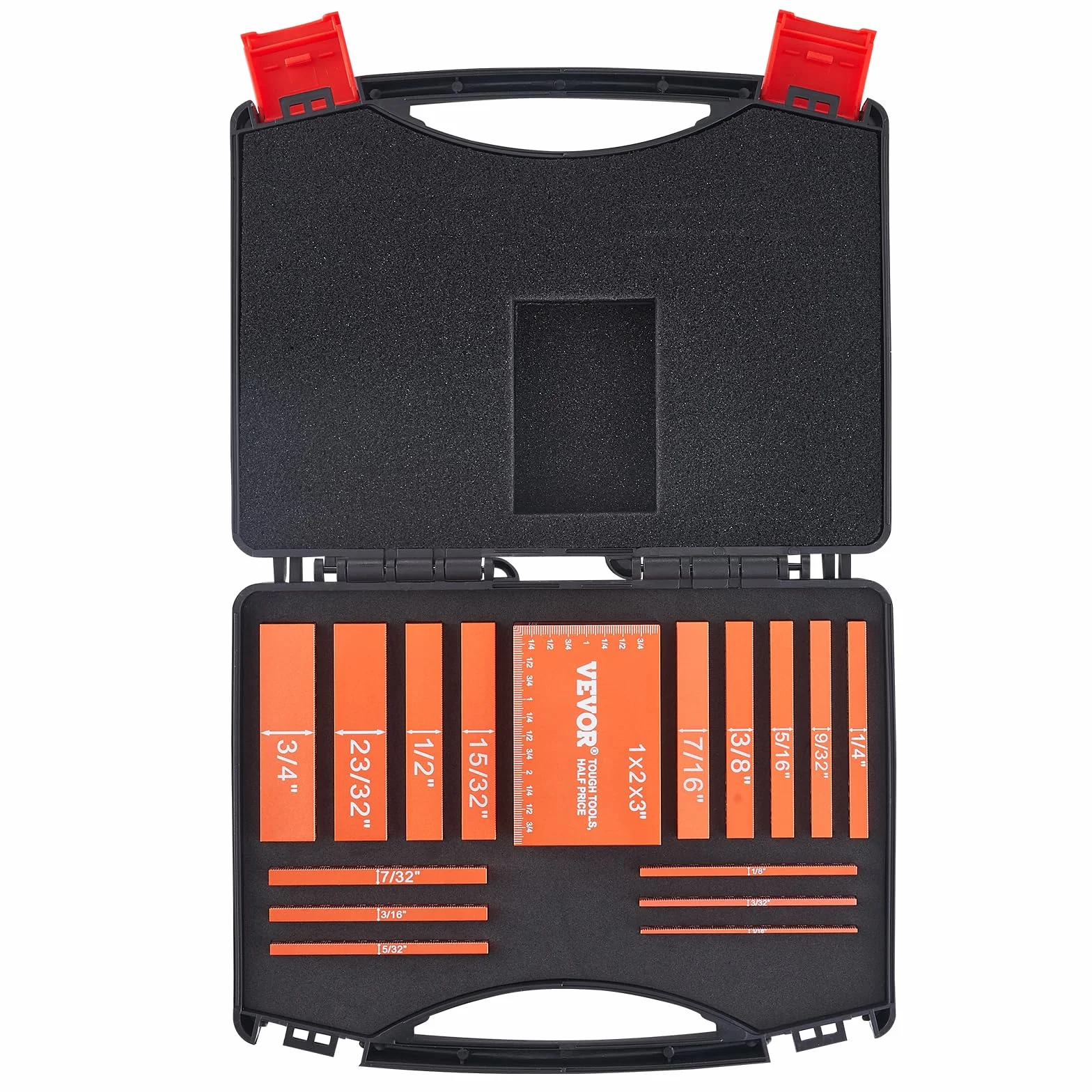 VEVOR Bloques de configuración de herramientas para carpintería juego de bloques medidores de altura de precisión de 16 piezas con marcas de tamaño claramente grabadas con láser con estuche
