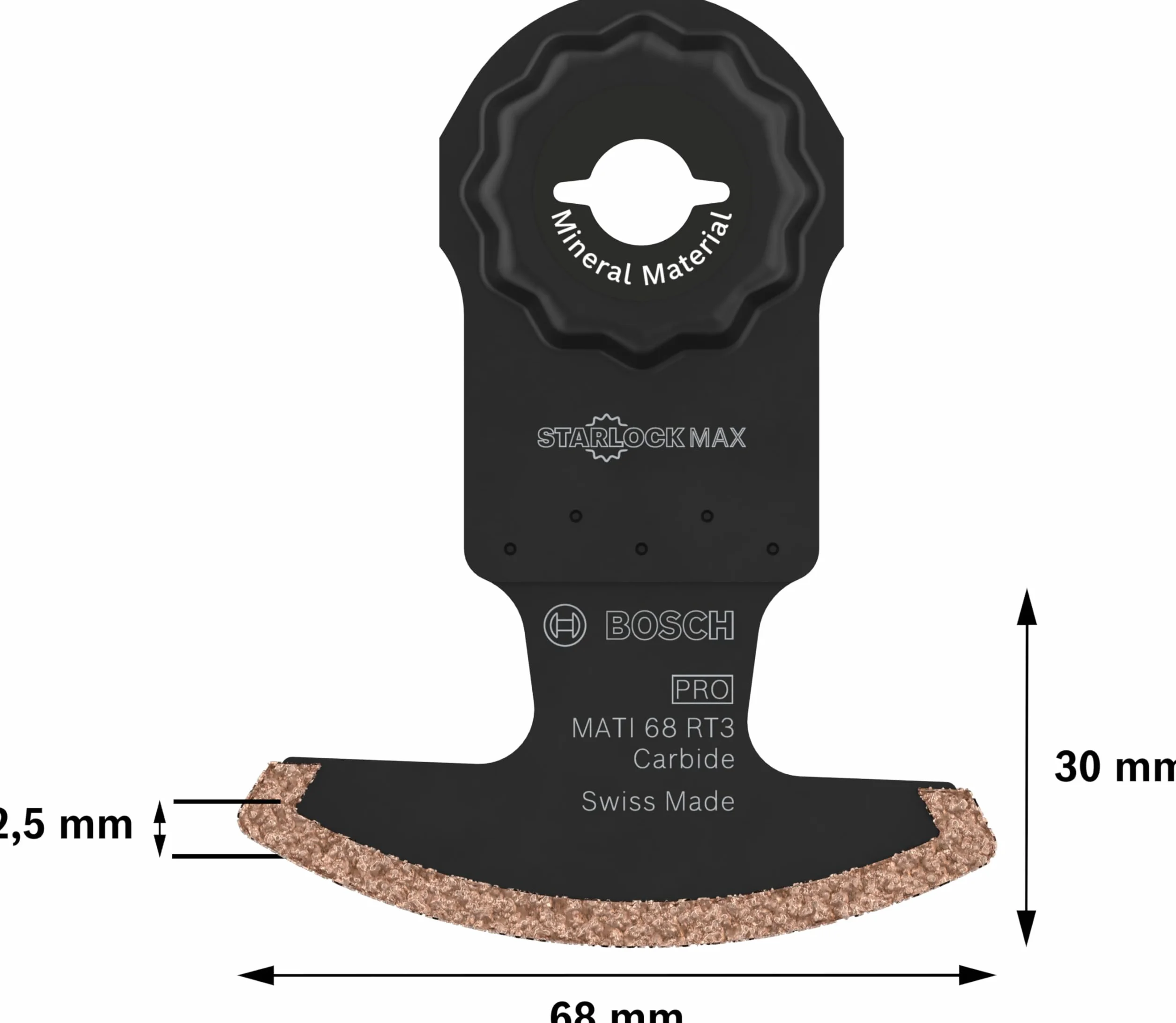 Bosch 1x Hoja multiherramienta PRO Multi Material MATI 68 RT3 (para Mortero, Hormigón celular, Anchura 68 mm, Professional Accesorios Multiherramienta), Versión actual
