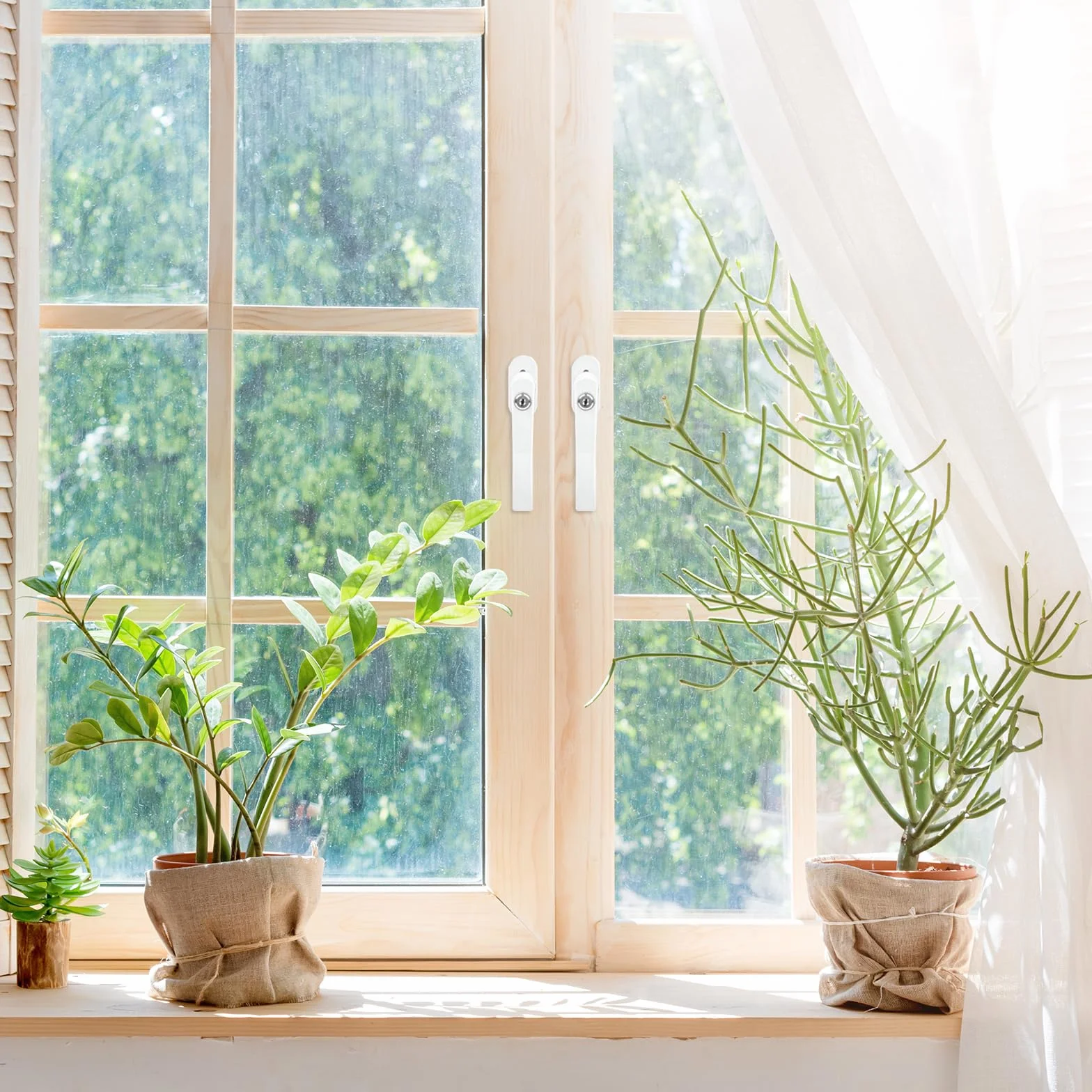 Tiradores de ventana con cerradura, de aluminio, con 2 llaves para ventanas y terrazas
