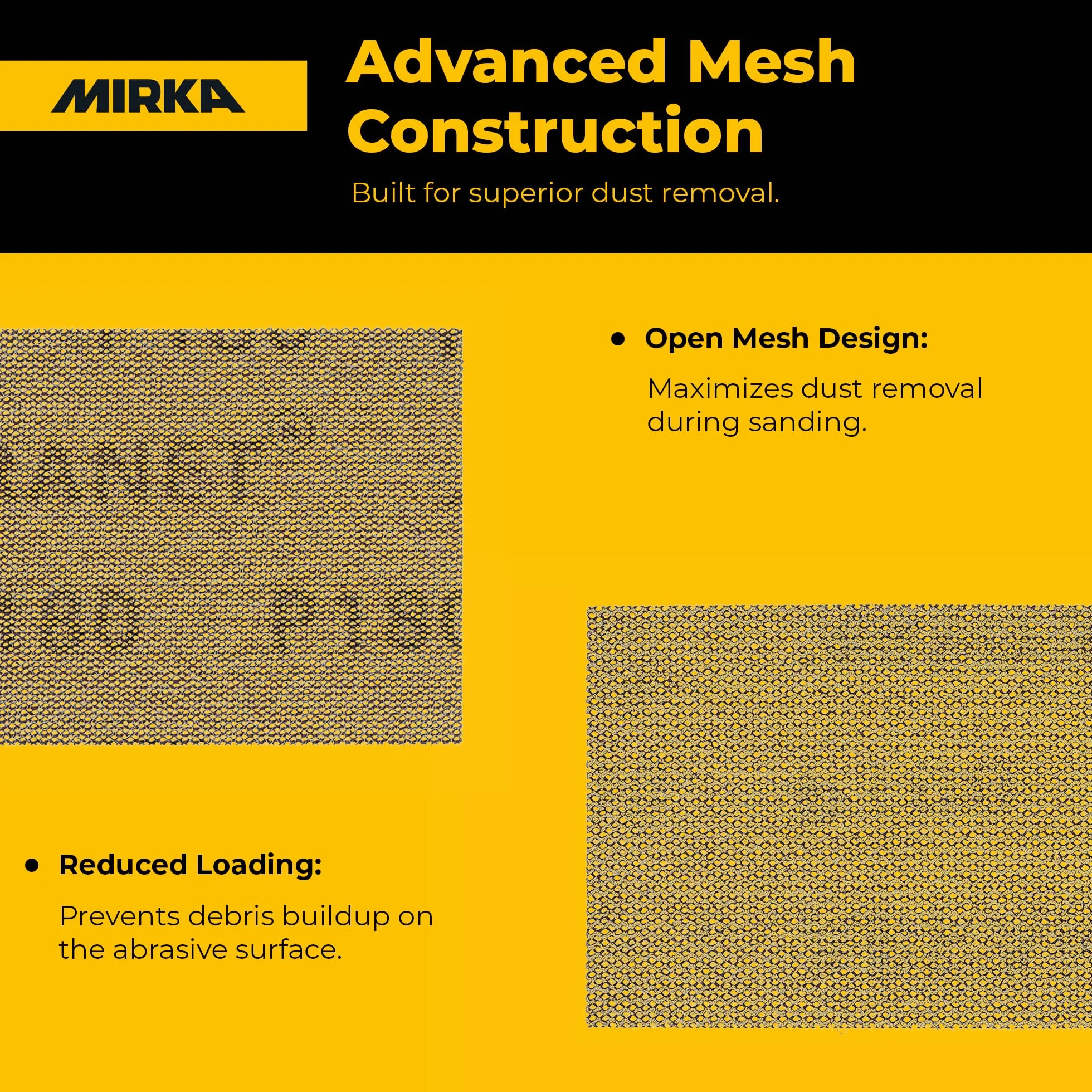 Mirka 9 A-149 – 180 – 2 – 3/4 x 12,7 cm 180 grano abrasivo libre de polvo hojas de lija de malla, caja de 50 hojas
