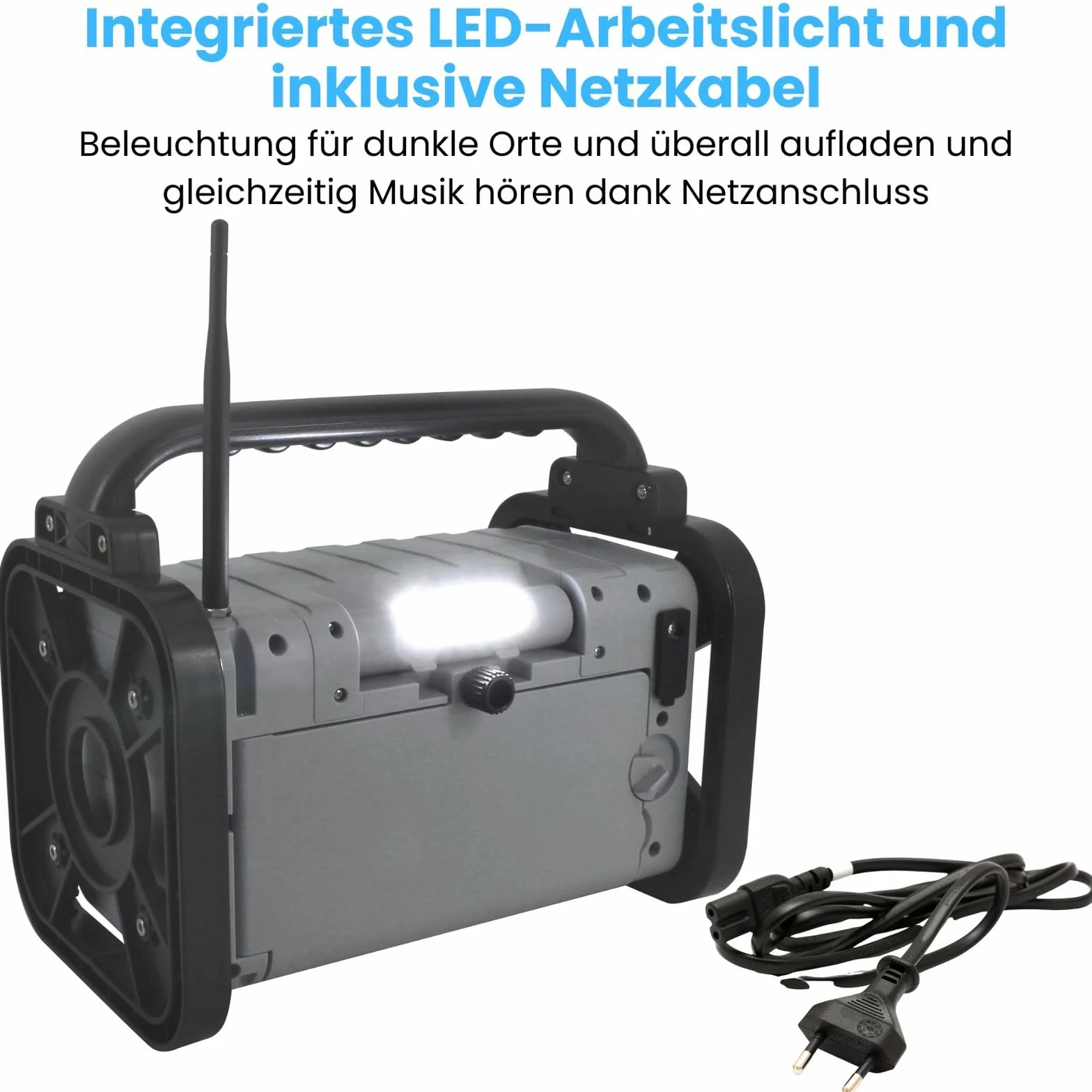 Soundmaster DAB80SG Radio para Obras con Dab+/UKW Bluetooth y batería de Iones de Litio