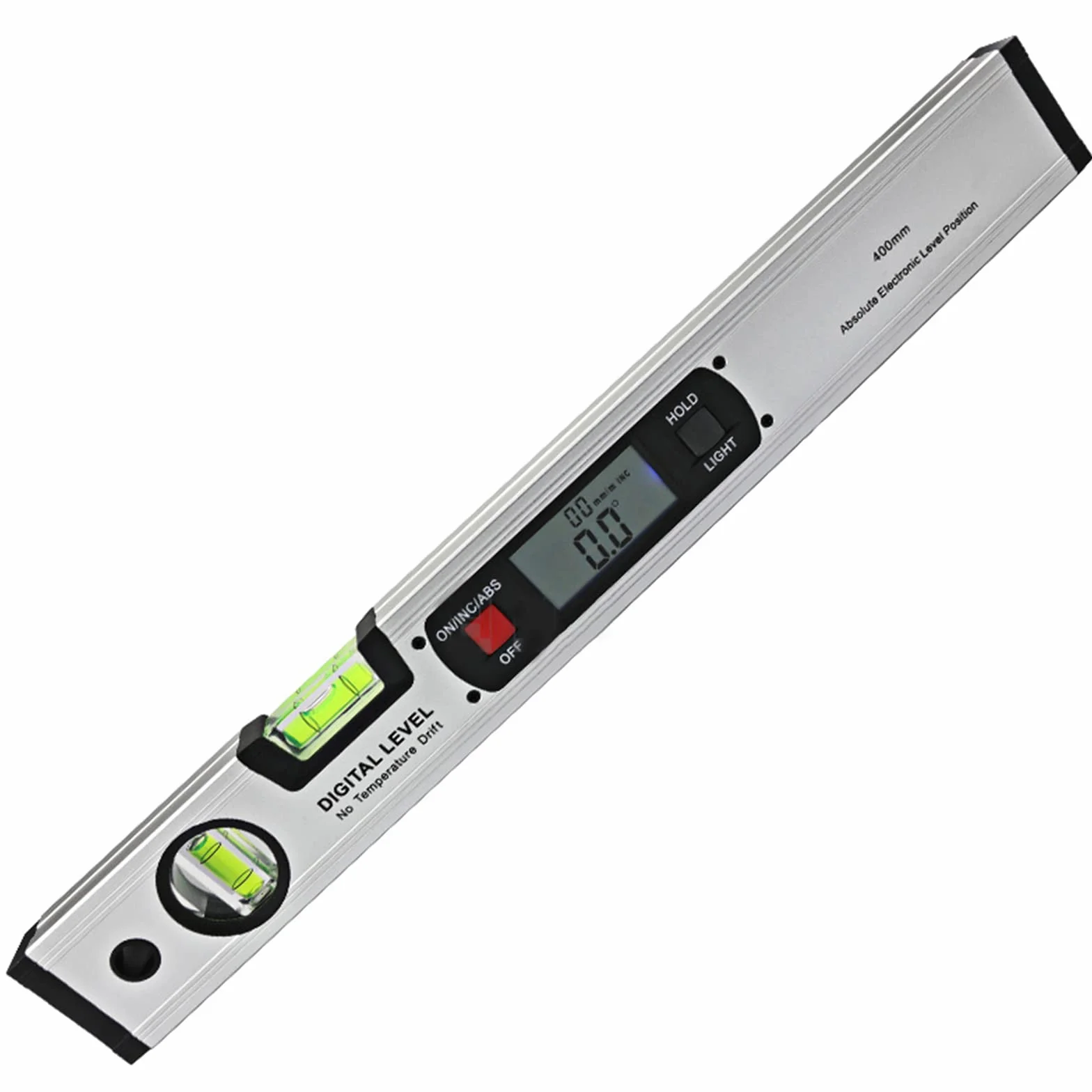 Nivel de Burbuja Buscador Digital de Aluminio Transportador 360° LCD Digital retroiluminado de 16 Pulgadas con Burbuja Horizontal y Vertical