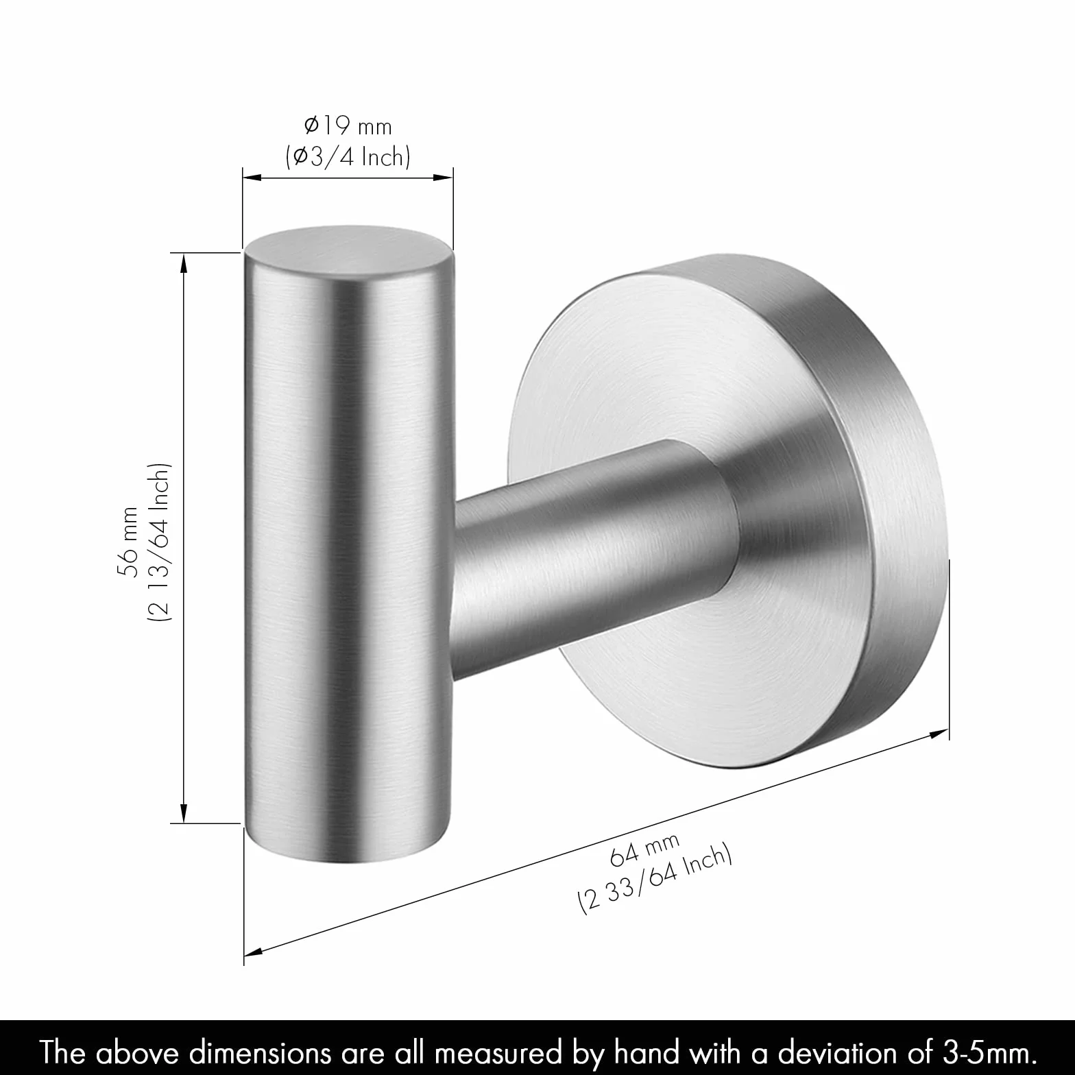 KES Ganchos para Pared Perchas Toalla Acero Inoxidable, Colgador Toalla para Baño y Cocina Cepillado 4 Pieza, A2164DG-2-P4