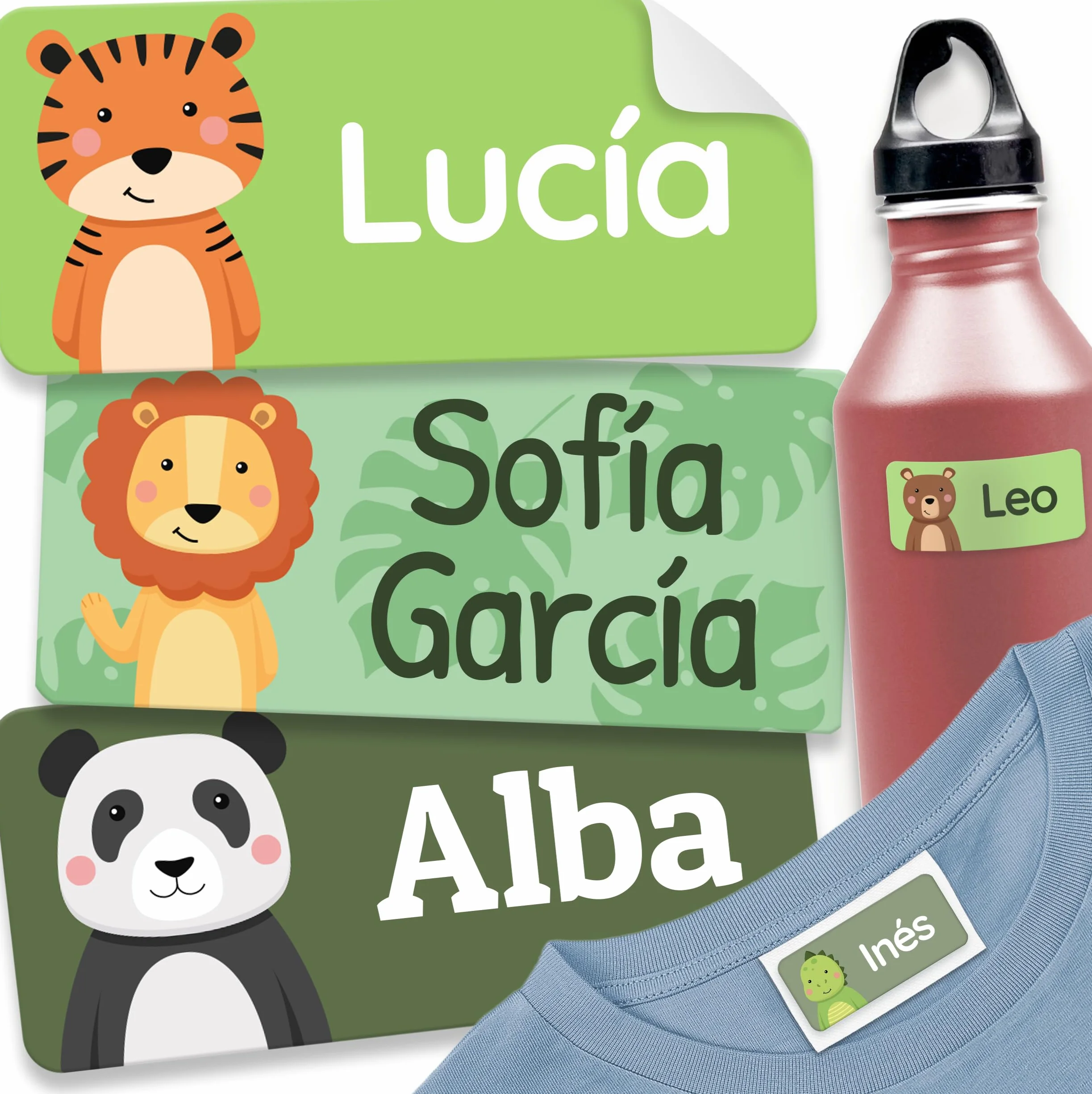 Etiquetas para Ropa Personalizadas melu kids® Aventura 60 piezas No planchar Pegatinas Lavables a Máquina
