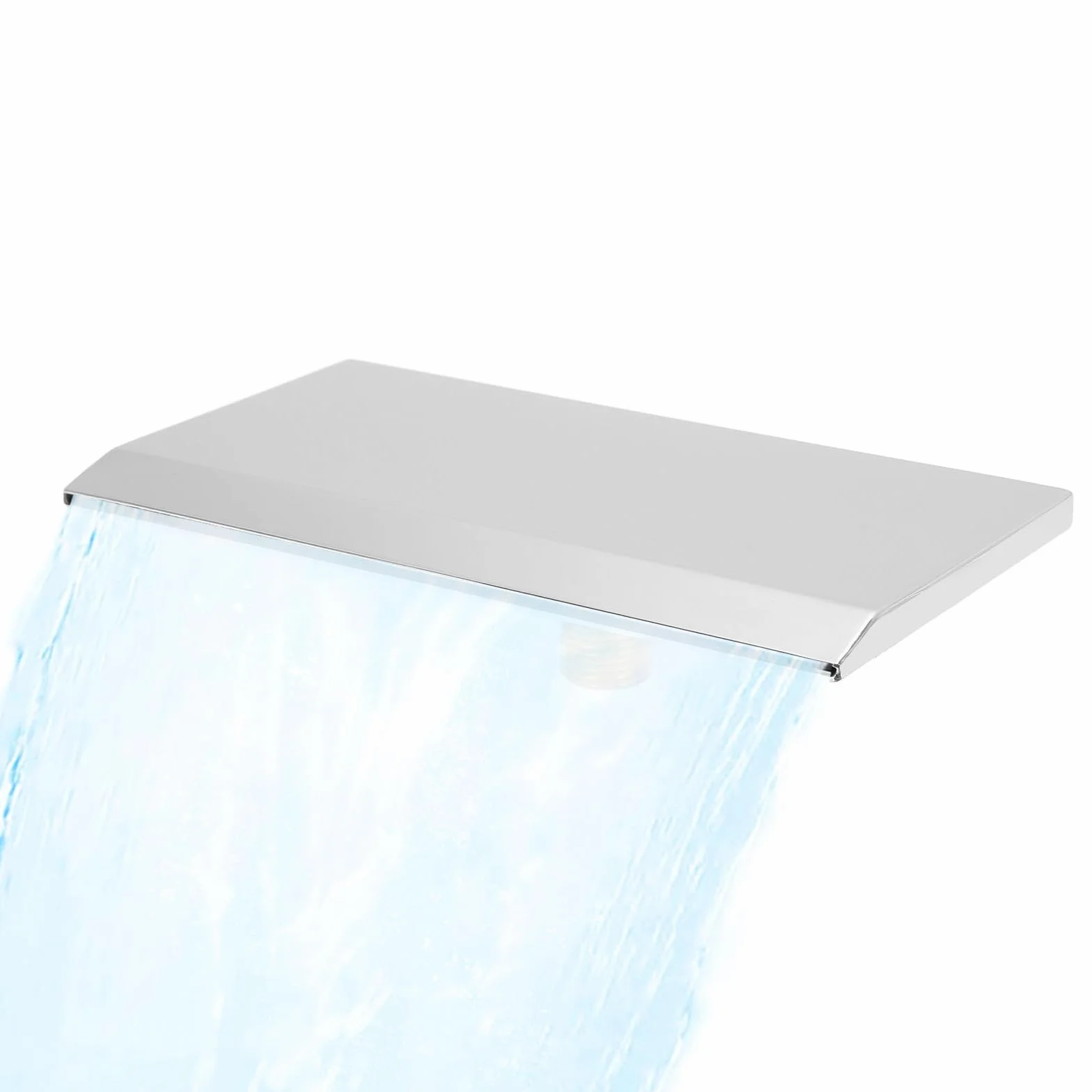 Fuente Cascada Rectangular 19cm Acero Inoxidable Rosca Externa G1/2 | Gracias a su construcción robusta e impermeable, es apta para jardines exteriores, piscinas, bañeras domésticas y spas.