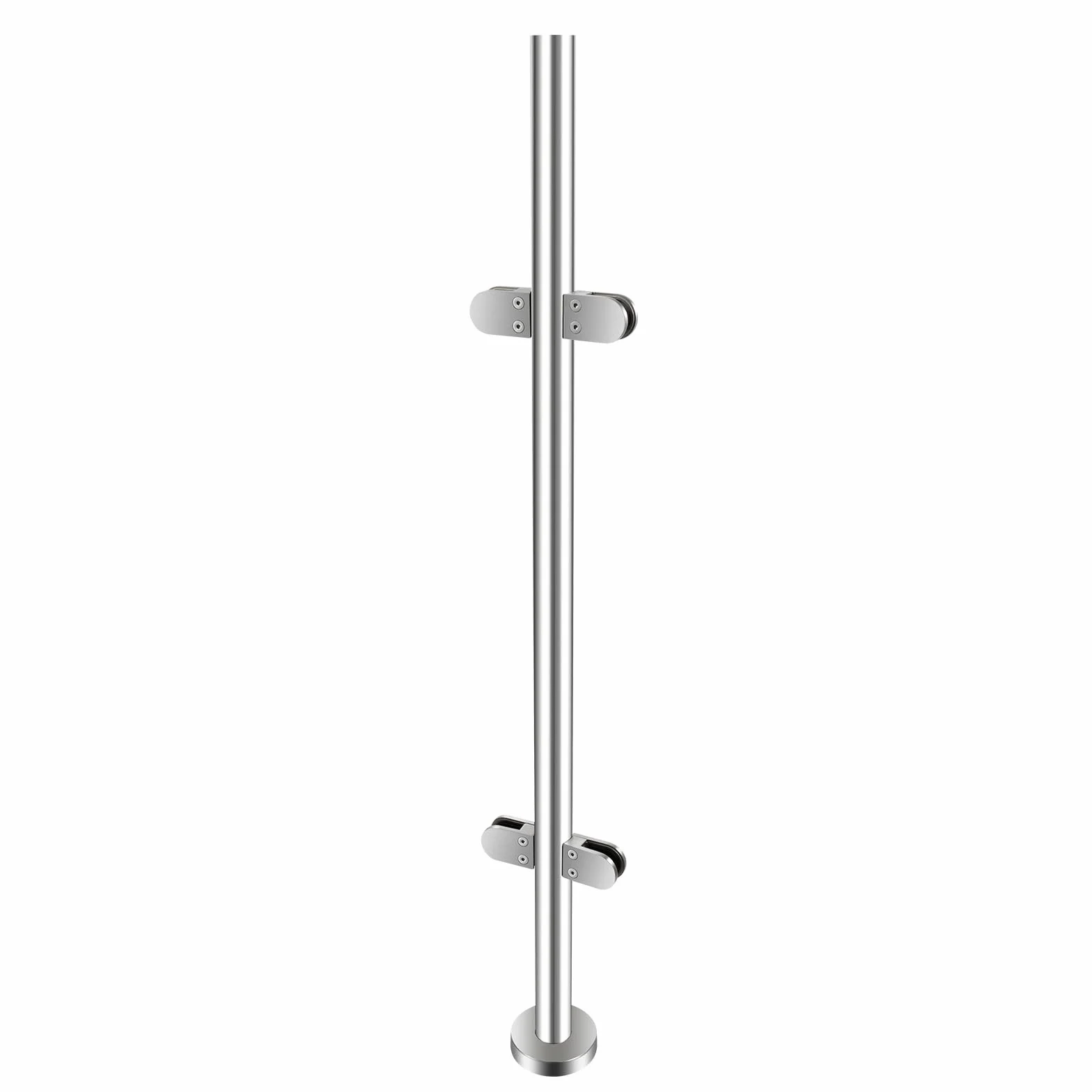 Barandilla para escaleras, 110 cm, de acero inoxidable, con soporte de cristal, abrazaderas de cristal para balcones, barandillas de ático, barandilla de piscina, etc. Barandilla interior exterior