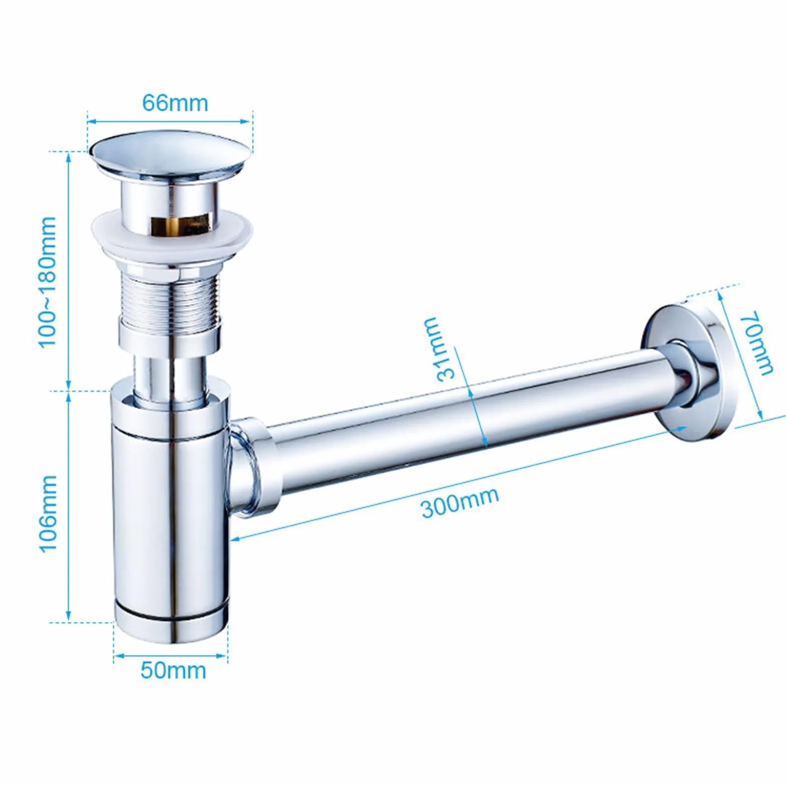 Tapón de drenaje emergente for lavabo baño con sifón y rebosadero, kit desagüe for fregadero Para Lavabo De Baño y Lavabo(Without overflow)