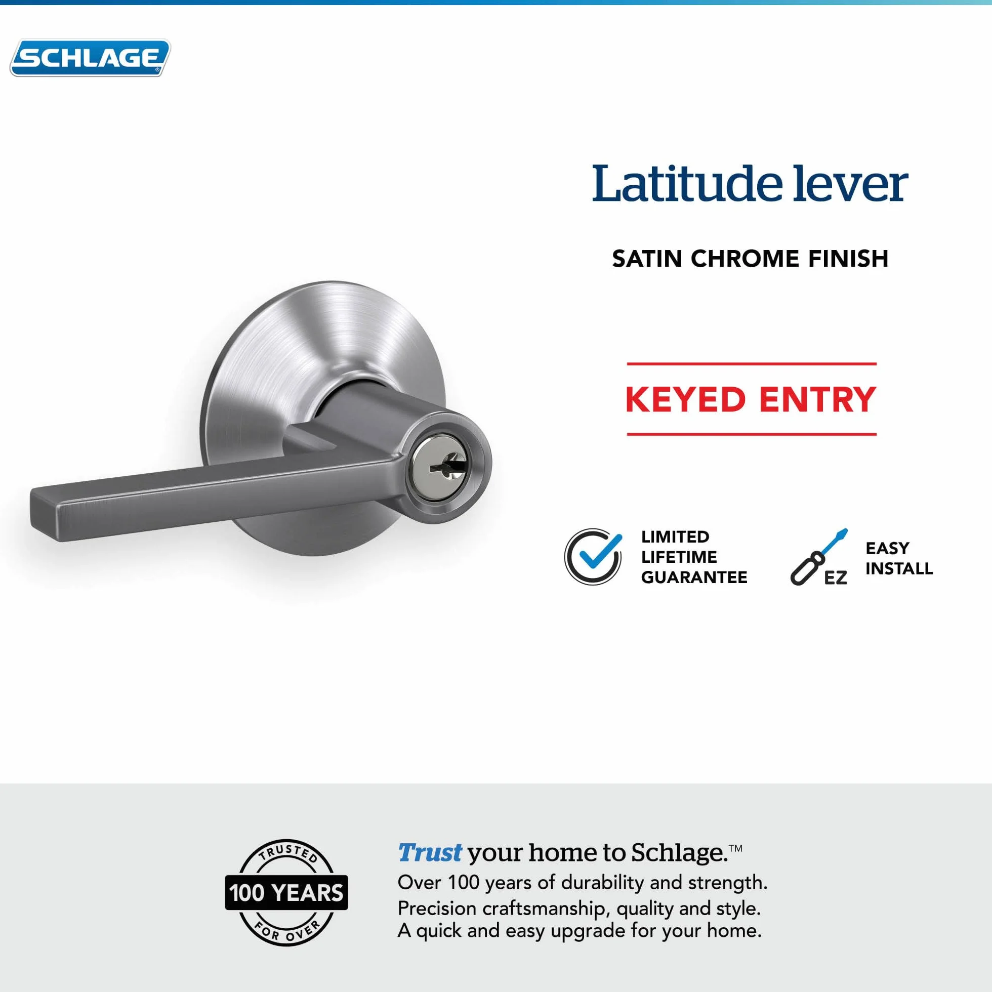 Schlage Latitude - Palanca de paso, F51A LAT 626