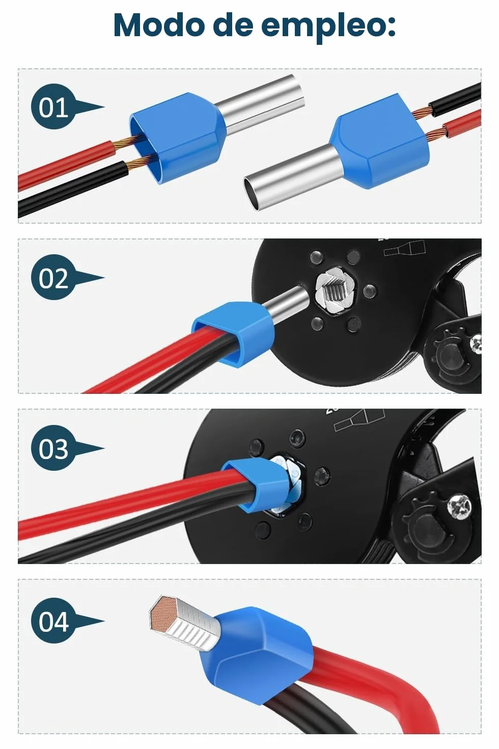 Lytool 750 Piezas Doble Terminales Cables Eléctricos 0.5-10mm² Kit de Conectores
