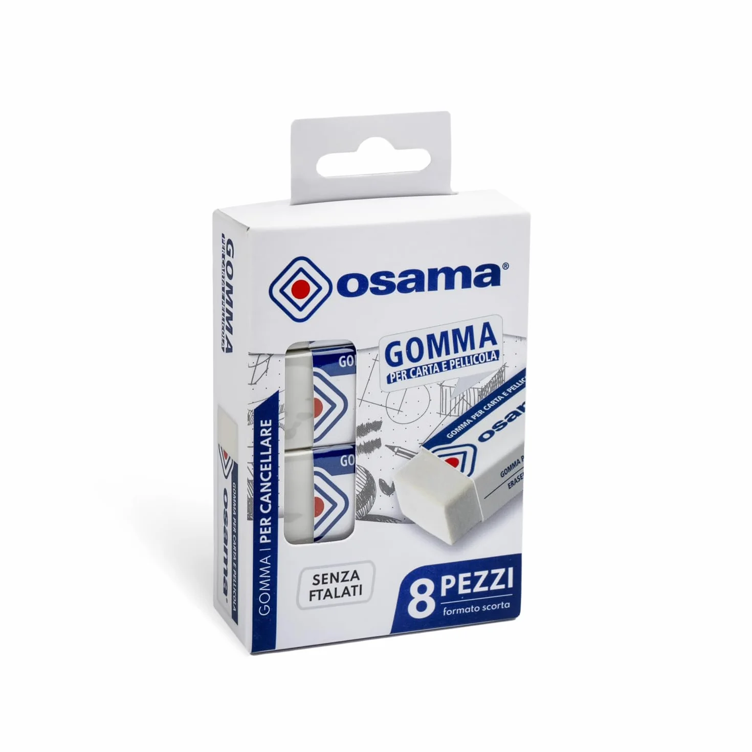 OSAMA Juego de 8 gomas de borrar para papelería escuela oficina