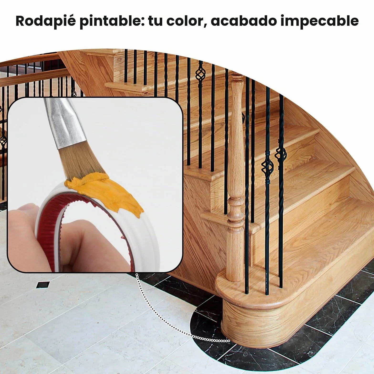 Molduras Pared Autoadhesivas 2,5m - Moldura Decorativa PVC para Paredes y Techos, Borde Flexible para Muebles y Suelos, Pintable & DIY (12mm)