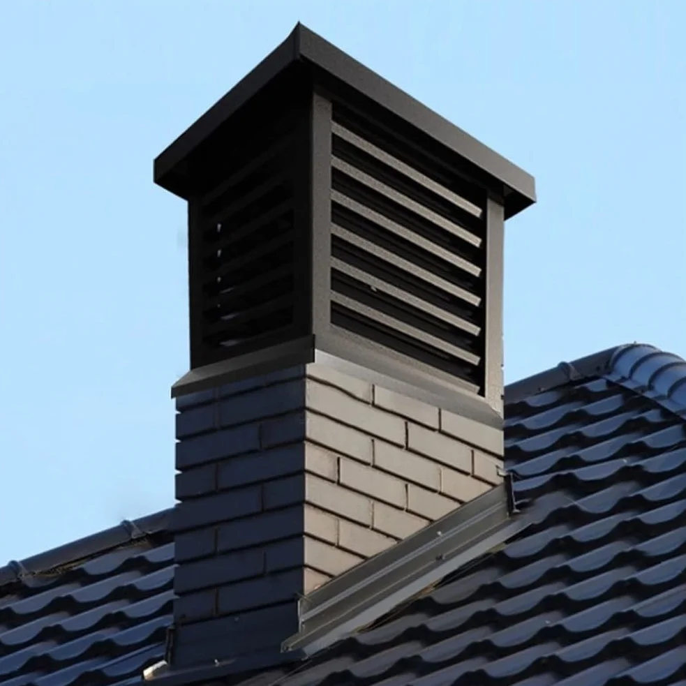 Tapa De Chimenea para Villa, Cubierta De Chimenea Cuadrada De AleacióN De Aluminio, Tapas De Chimenea para Chimeneas A Prueba De Lluvia con Parte Superior CóNica Y Rejilla