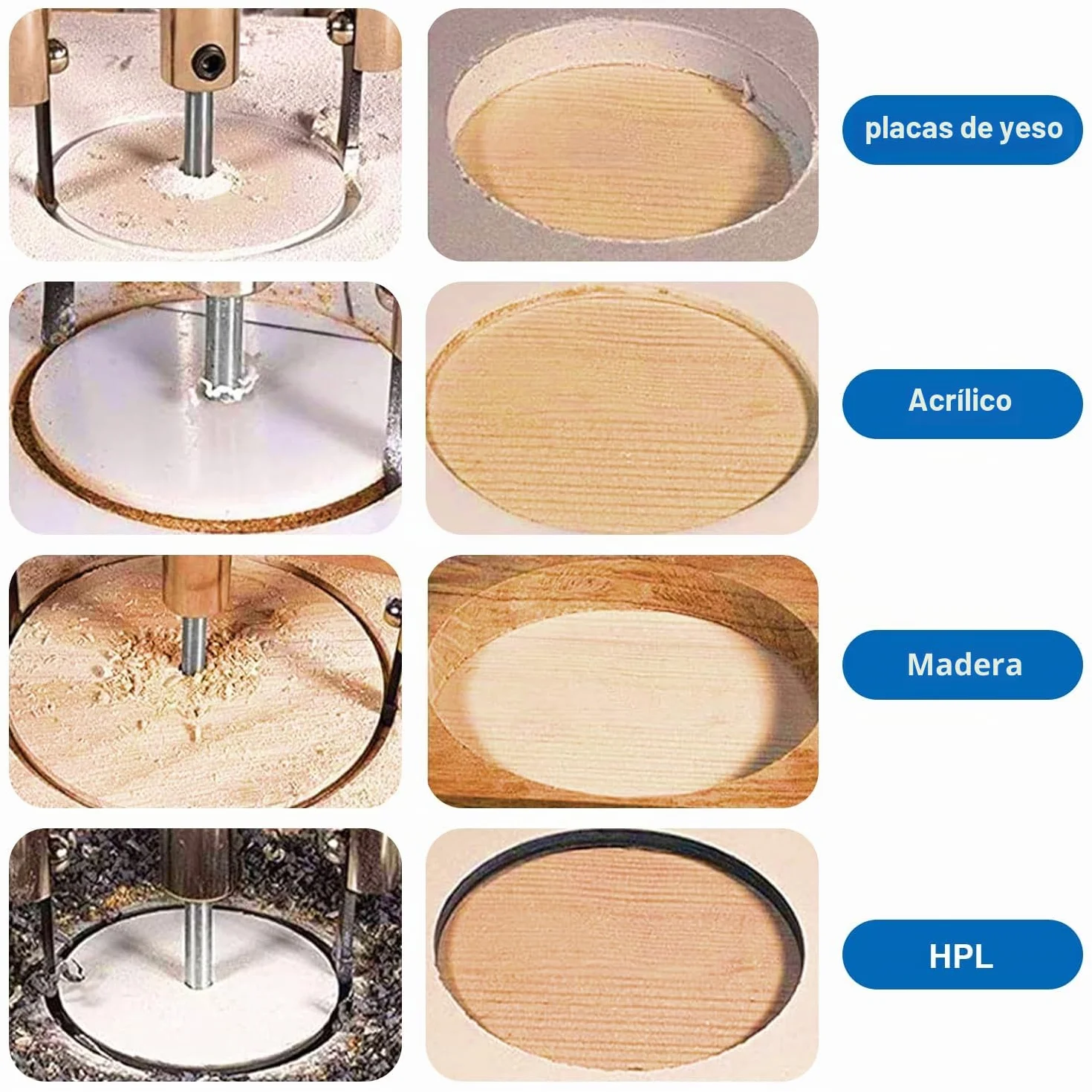 Juego de Brocas de Sierra de 30-300mm Carpintería Agujero Ajustable, Broca de Sierra Circular Ajustable para Orificios, Aleación Aeronave Taladro para Herramientas de DIY Carpintería