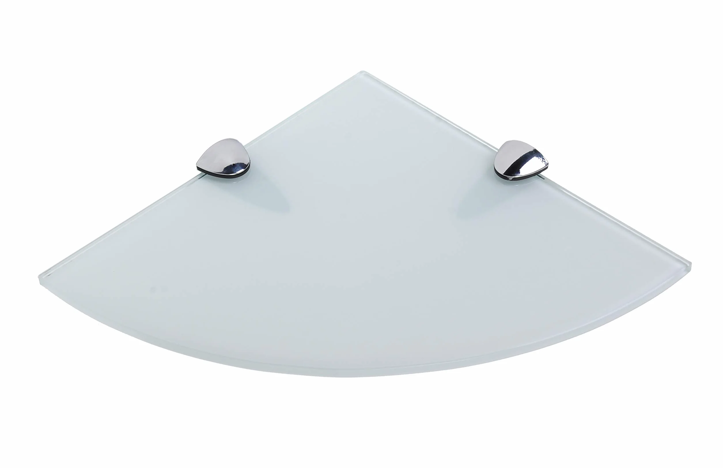 Estantes de esquina de cristal endurecido de 6 mm de grosor, color negro, blanco o transparente, 300 mm (12 aprox.) para baño, dormitorio, cocina, oficina, con soporte de estante grande con acabado