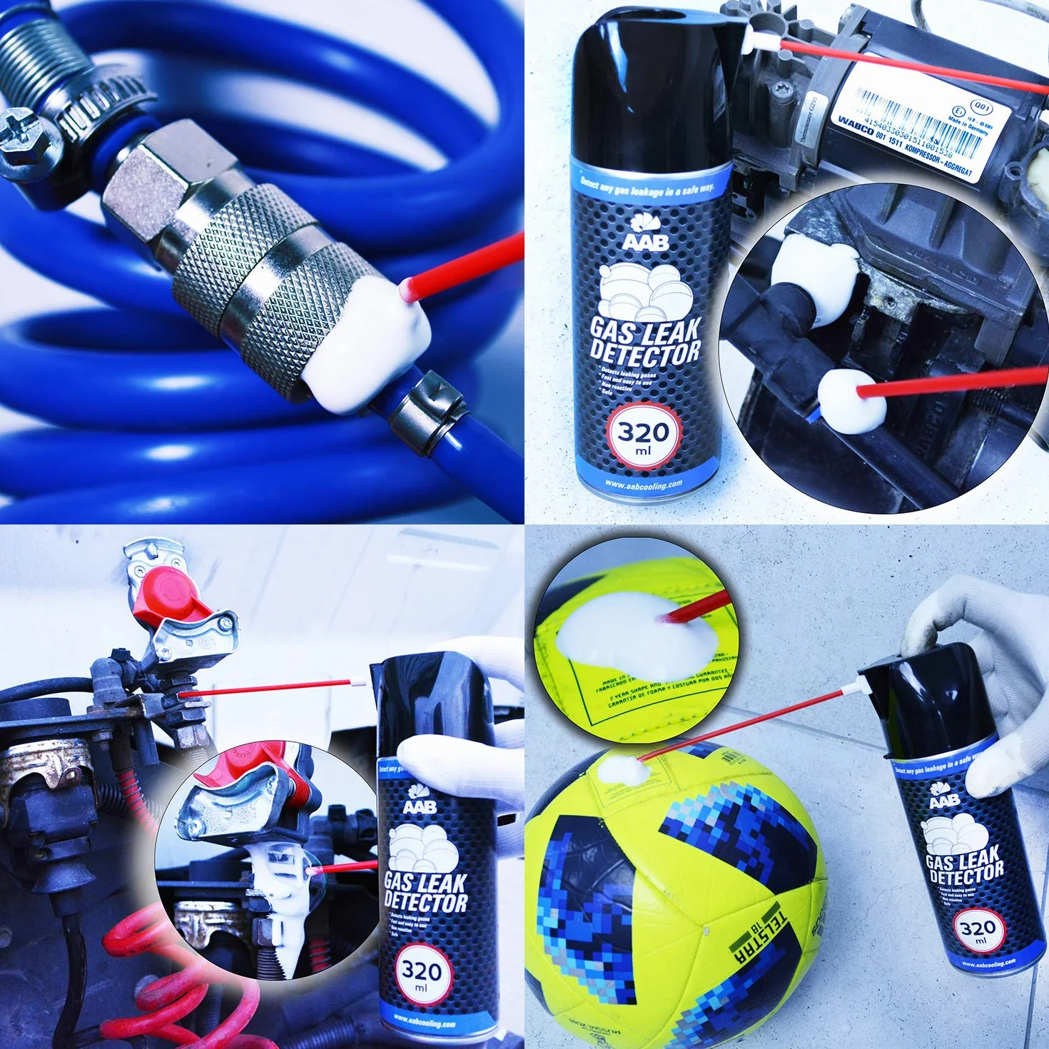 AABCOOLING Gas Leak Detector 320ml - Trabaja en Cualquier Posición, Detectores de Gas, Detector Fugas Gas Butano, Busca Fugas Gas, Detector Fugas Aire Acondicionado, Detector Gas