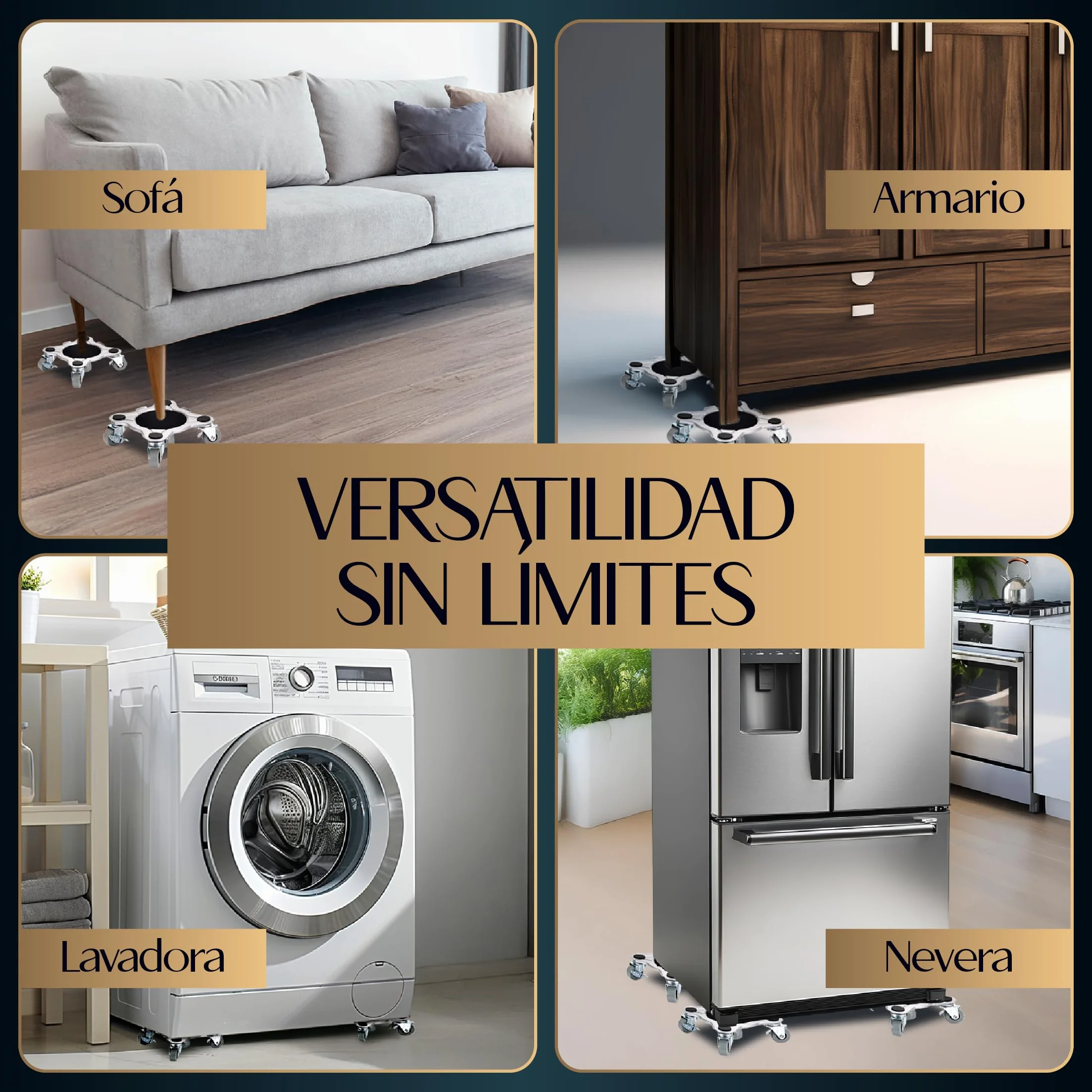 Ruedas para Mover Muebles Pesados | 4 Piezas 5 Ruedas para Mover Muebles Pesados + Elevador De Muebles | Gato para Mover Muebles | Levantador De Muebles | Ruedas Deslizantes para Carga Pesada +500KG