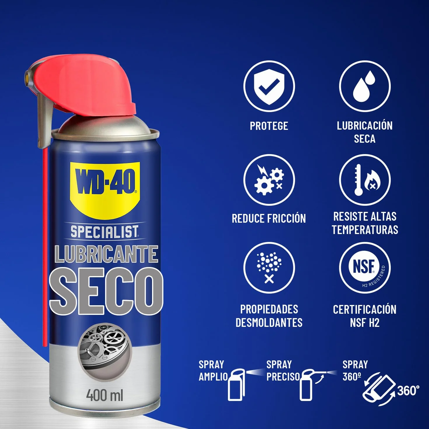 WD-40 Lubricante Seco Spray 400 ml