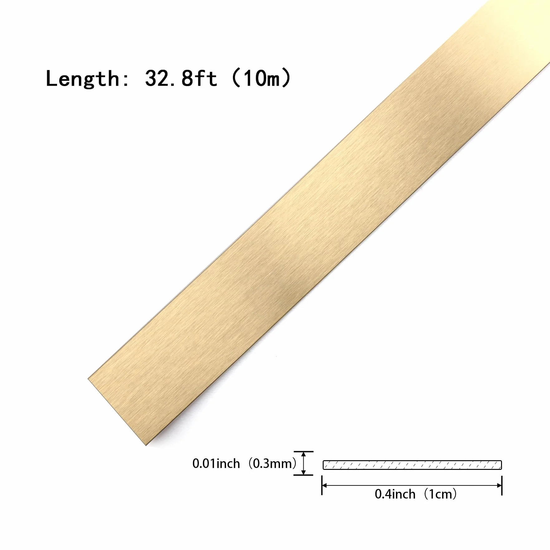 Moldura metalizada dorada cepillado tira despegar pegar marco espejo pared 10m x 1cm