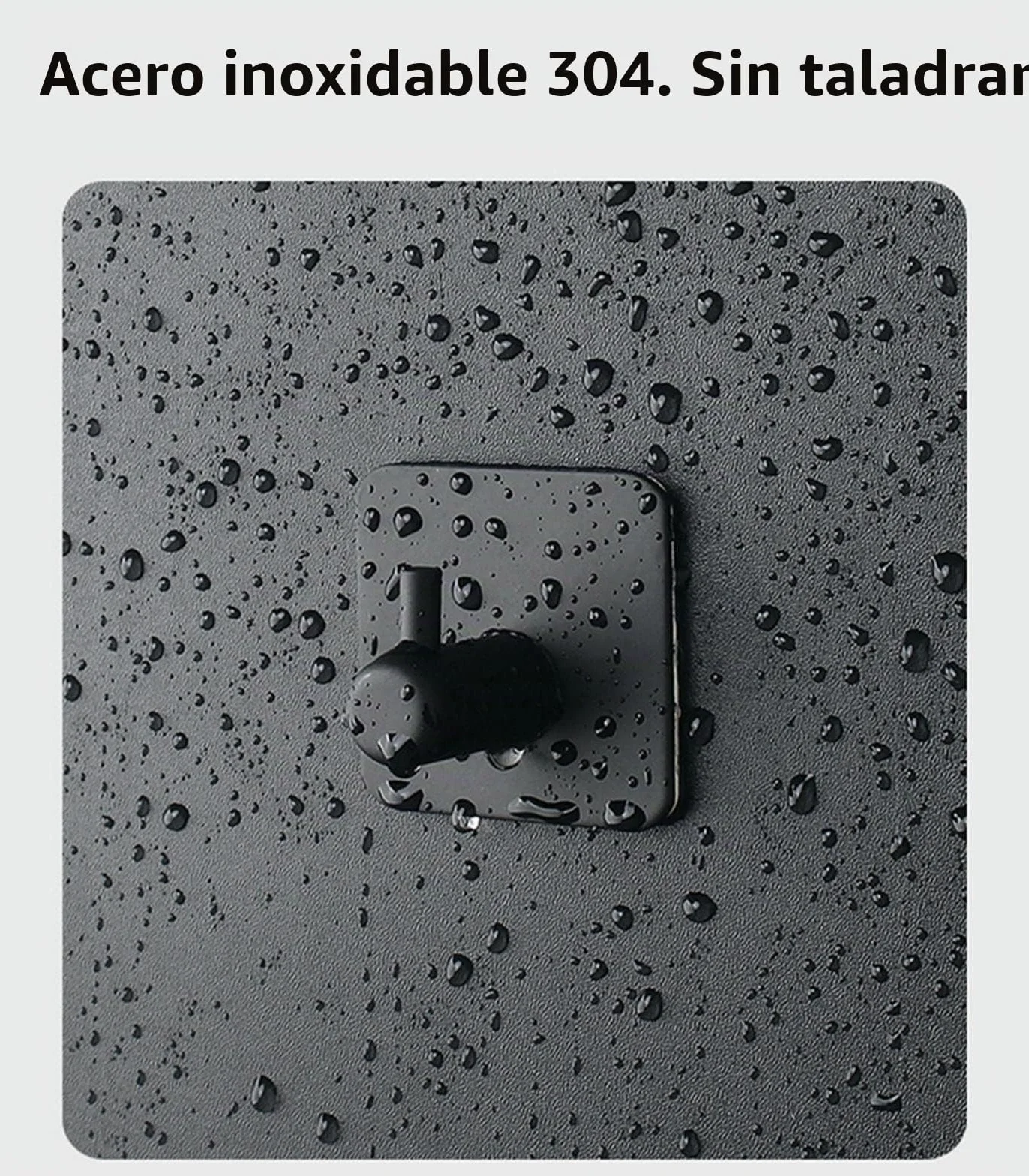 Ganchos para toallas, 6 unidades, autoadhesivos, ganchos de pared, sin agujeros, de acero inoxidable, ideal para baño, baño, cocina, oficina,negro