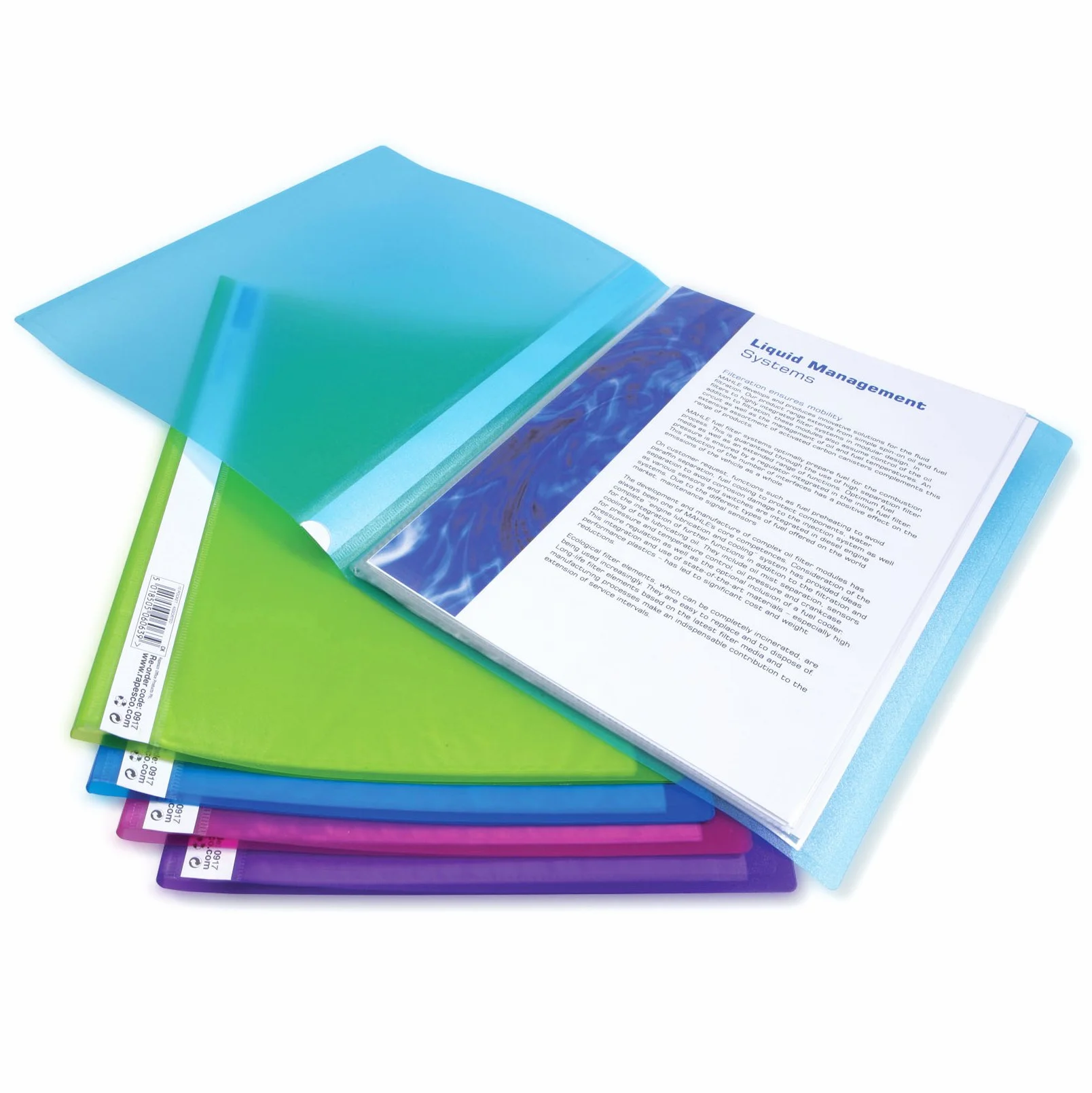 Rapesco Carpeta Flexible A4 con 10 Fundas, Colores Surtidos, 10 Unidades