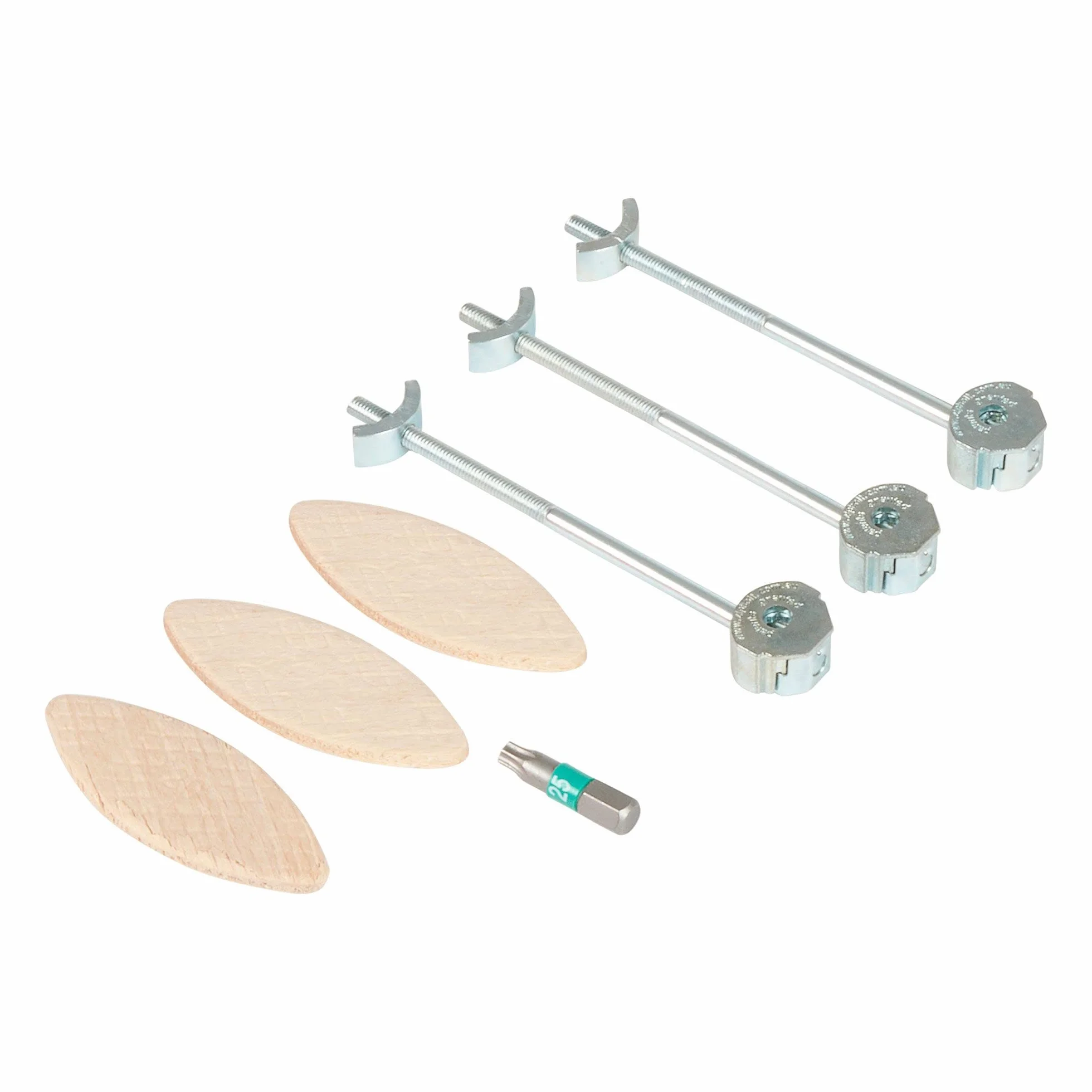 ZIPBOLT Kit de Conexión Encimeras Laminado Compacto, Grosor 12-15mm, Acero Zincado, Broca Torx T25, Galletas Nº20, ZIP/20/100/3