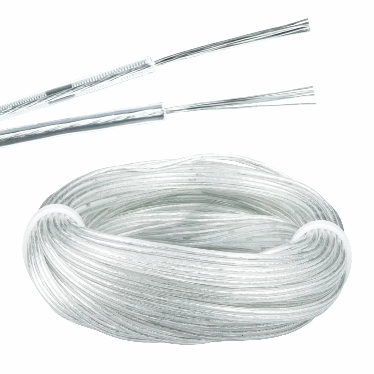 Cable Transparente 2 Hilos 10 m 0,08 mm² 28AWG PVC Flexible para Electrodomésticos