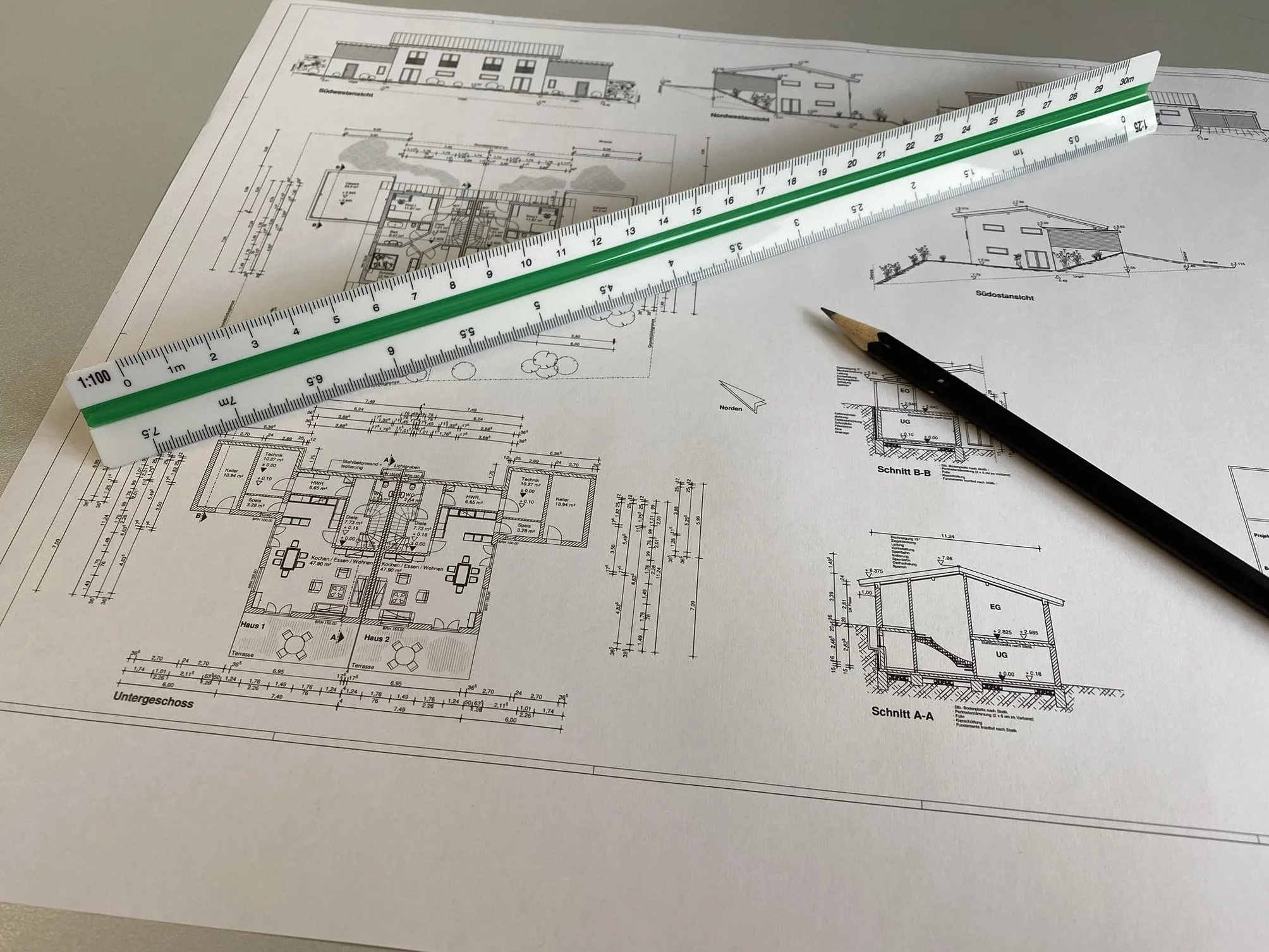 Wedo Arquitecto 1 regla prismática 30 cm blanco