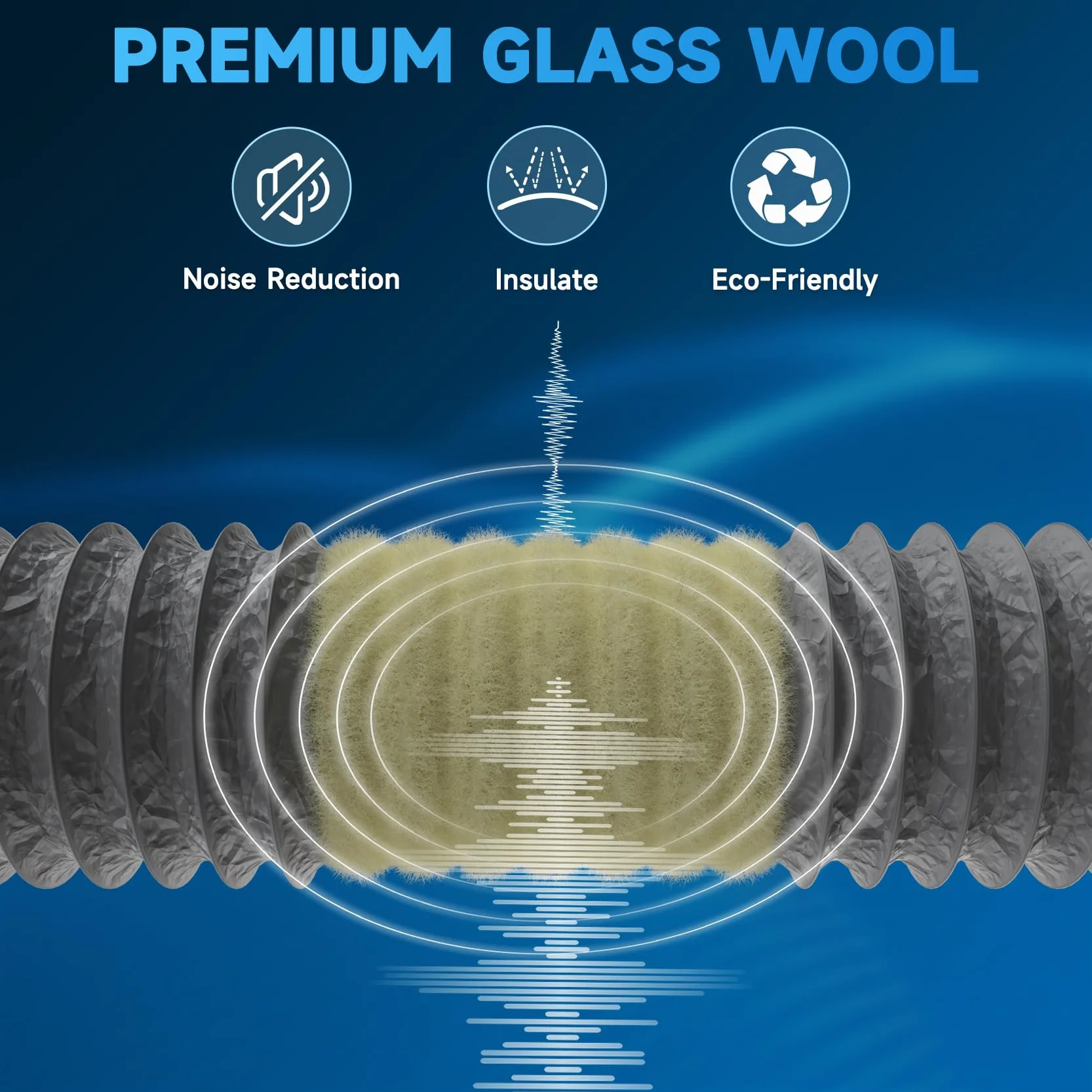 Hon&Guan ø 75mm Aislamiento Térmico PVC Manguera de Ventilación, Acústico Tubo de Aire 1,2m Metros Flexible di Aluminio PVC Tubo para Calentador de Diesel, Climatización, Tubería de Chimenea, Gris
