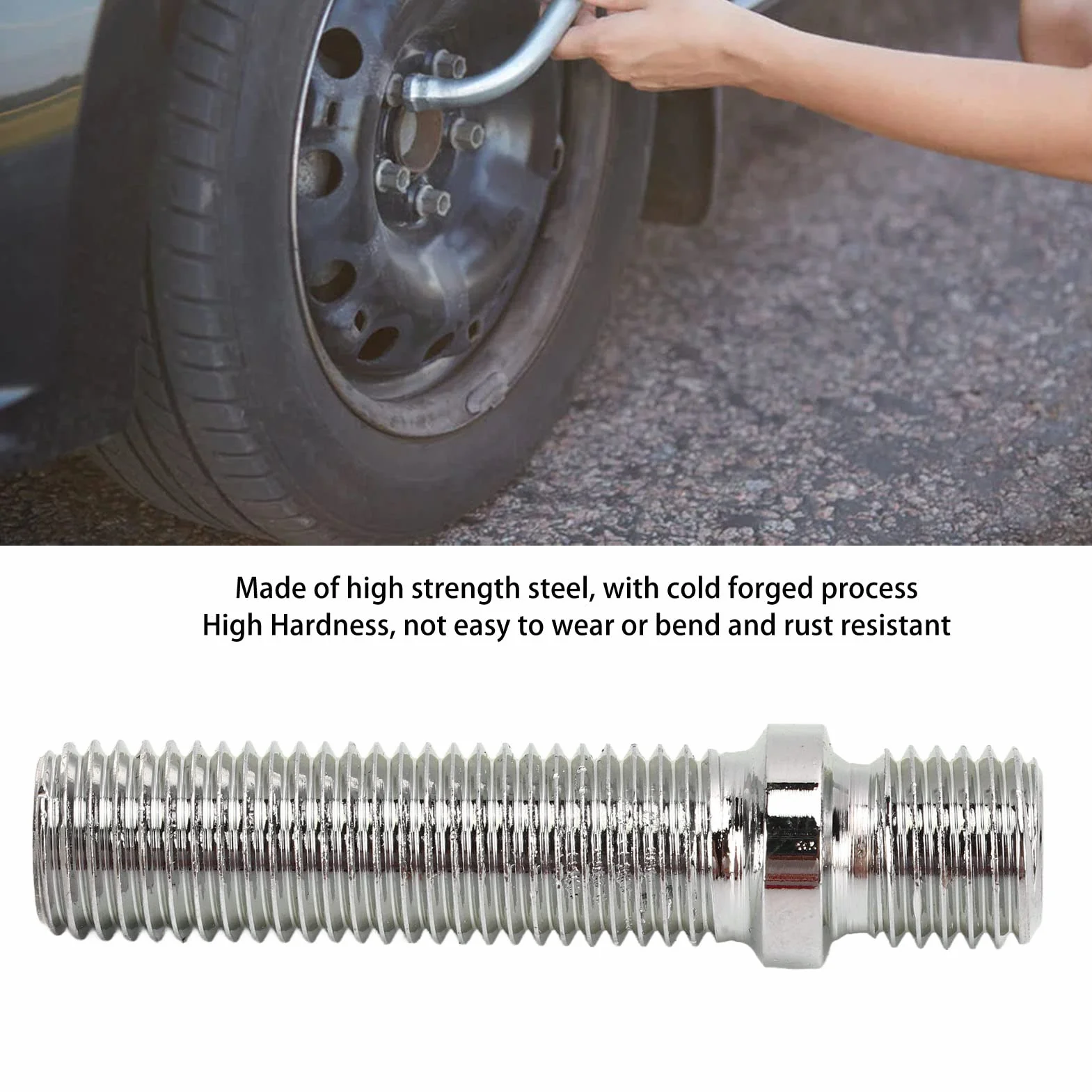 20 Piezas Perno de Conversión de Rueda Extendida 58 Mm de Longitud Vástago de 41 Mm Acero Forjado en Frío para Automóviles M12x1 25 a M12x1 5 Aproximadamente 41/1 61 Pulgadas Es un Perno