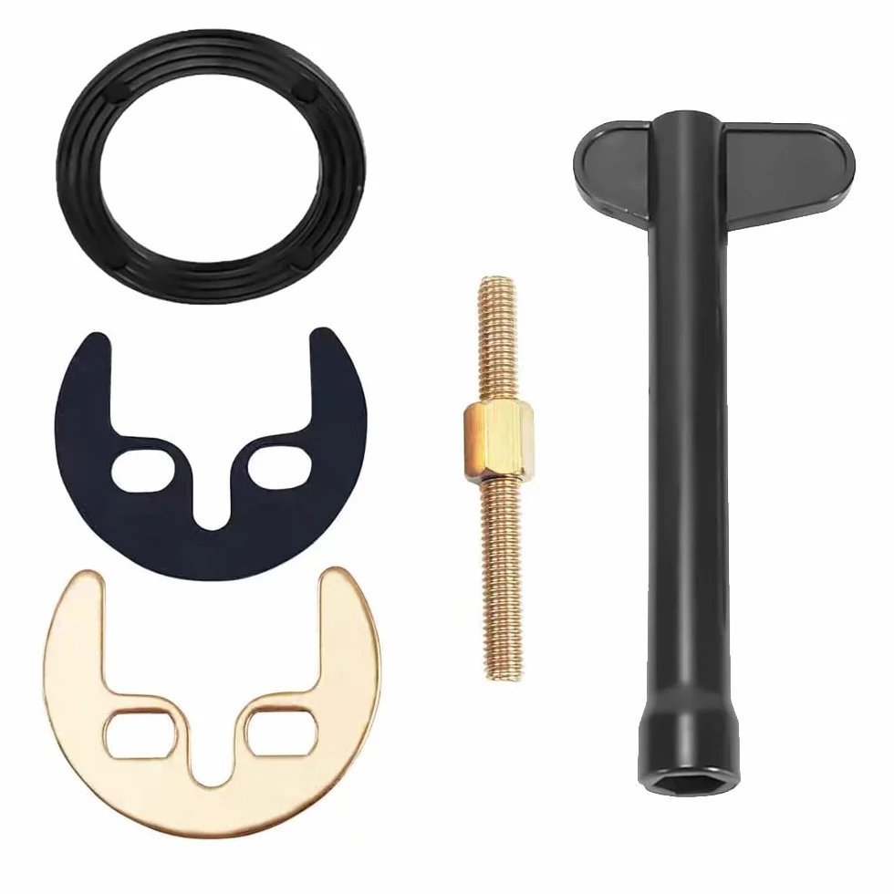 Grifo monomando | Juego de reparación de 5 piezas con pieza negra en forma de herradura, pieza de cobre, arandela, tornillo de montaje y casquillo para una instalación segura del grifo