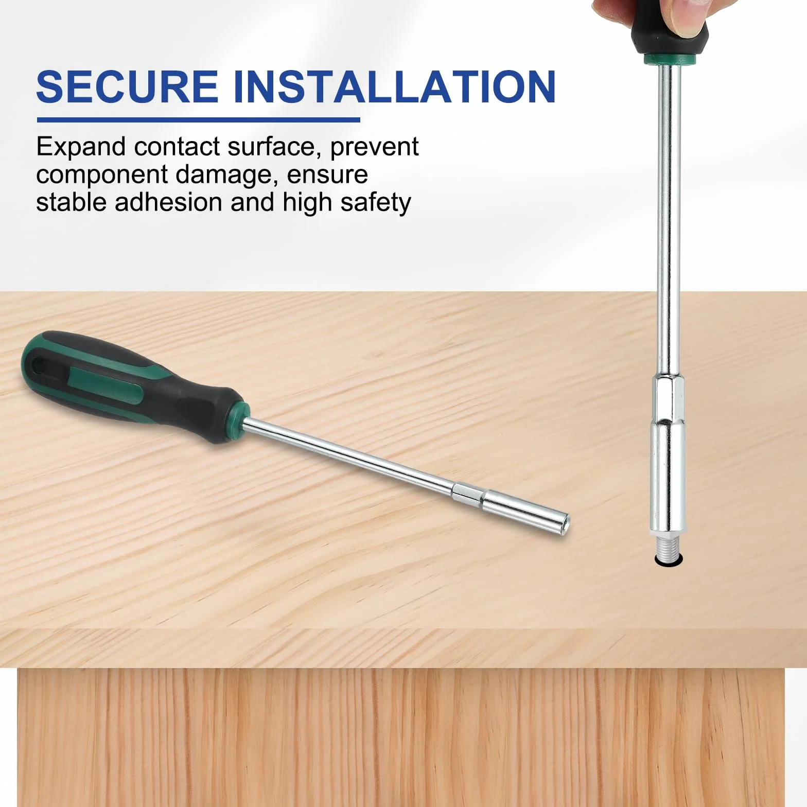 QUARKZMAN 7 Pcs Llave Para Tuercas Métricas 5mm/6mm/7mm/8mm/9mm/10mm/11mm CR-V Punta No Magnética Ejes Huecos Destornillador De Vaso Con Mango Para Reparación Llave De Bits Verde/Negro