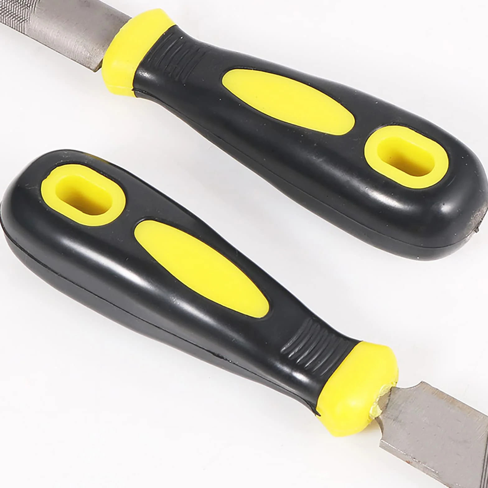 Juegos de herramientas manuales, juego de limas, escofina for madera, acero al carbono, juego de limas de metal de 5 piezas con lima plana, cuadrada, triangular, redonda y semirredonda(Size:310mm)
