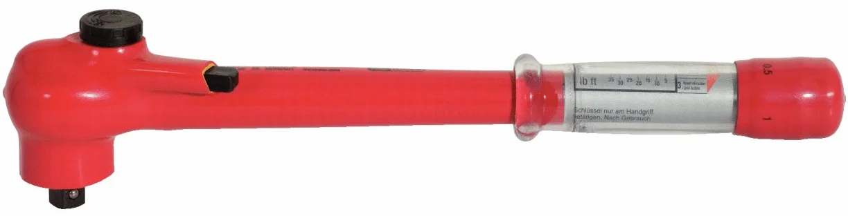 KS Tools 117.1300 - Llave dinamométrica aislada con cabeza de carraca reversible (5-50Nm, 1/2")