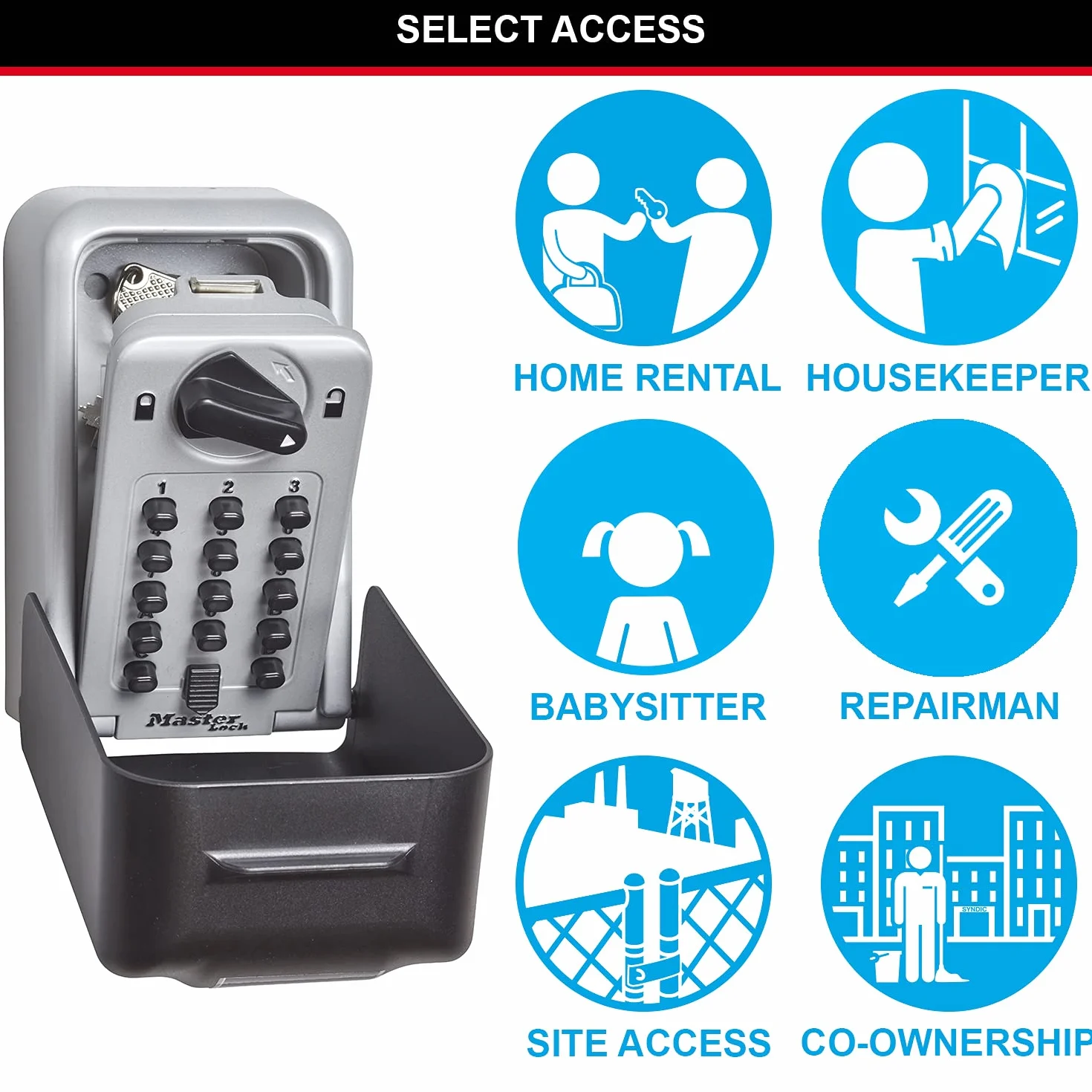 Master Lock Caja Fuerte para Llaves certificada [Extragrande][Montaje Mural] - 5426EURD - Caja de Seguridad Profesional