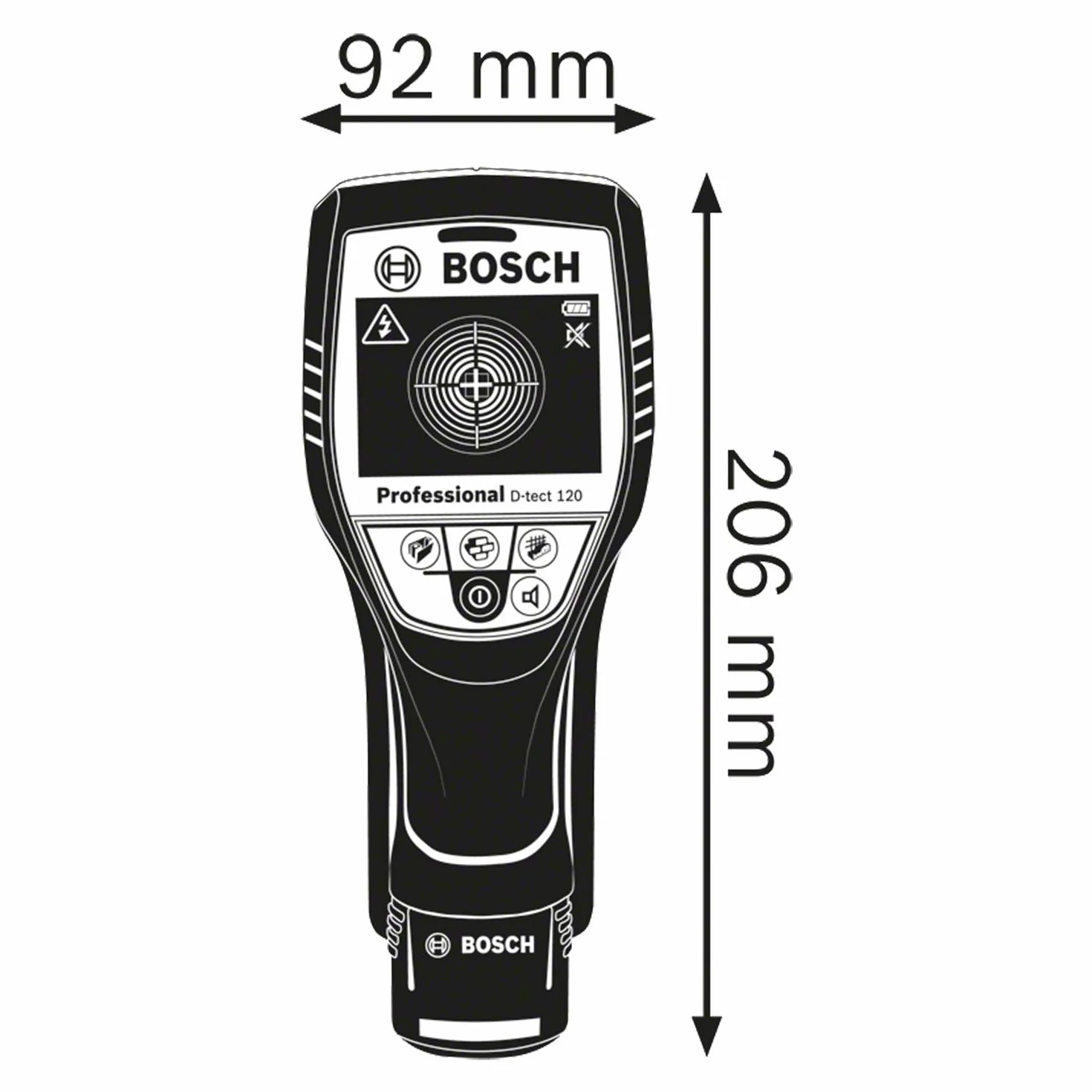 Bosch Professional Detector de Pared D-tect 120 (4 baterías AA x 1,5 V, Profundidad máx. 120 mm, Bolsa Protectora), Blue