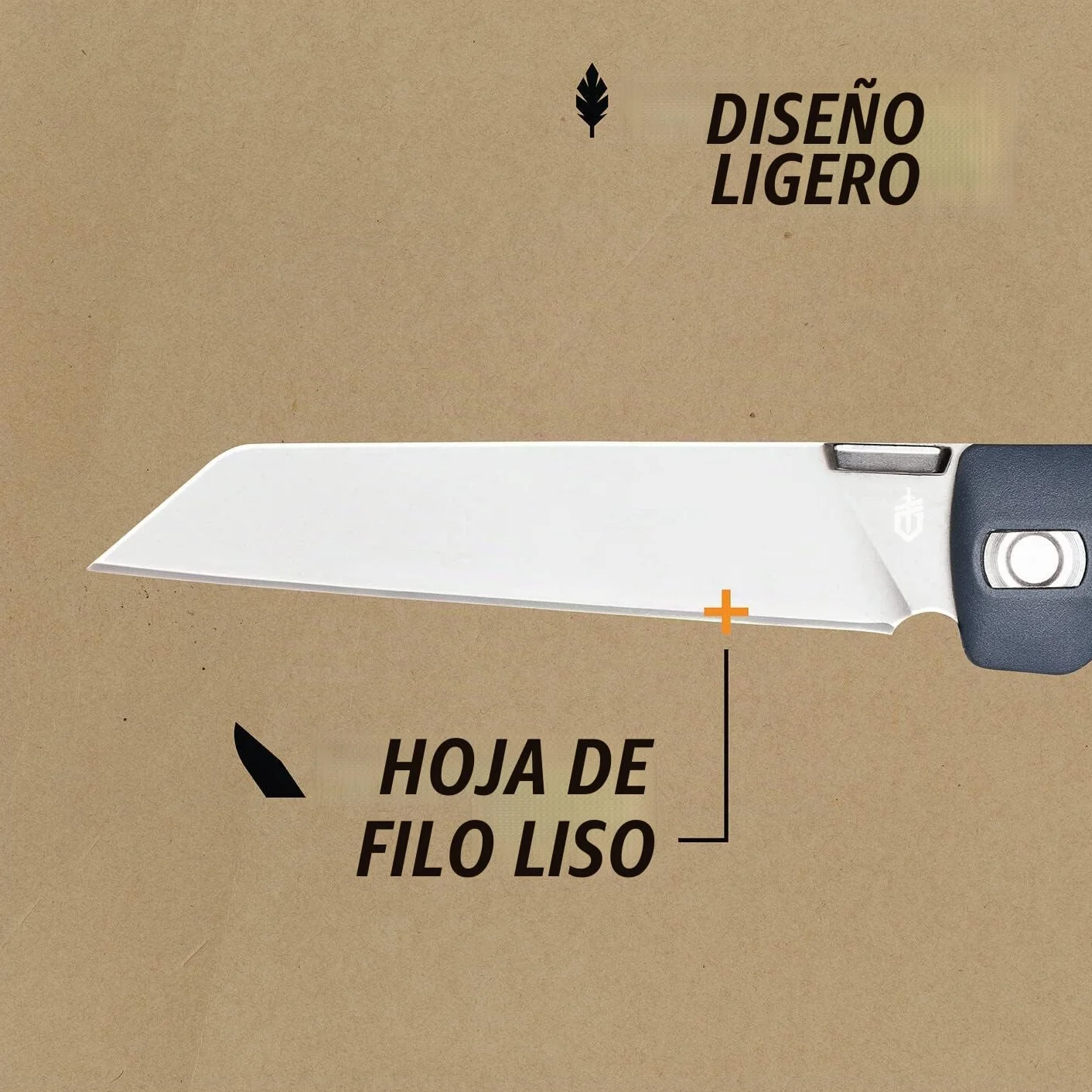 Gerber Navaja de bolsillo con clip para cinturón, Pledge, hoja de acero inoxidable 7Cr17MoV con aspecto de tanto invertido, escamas del mango de nylon reforzado con fibra de vidrio