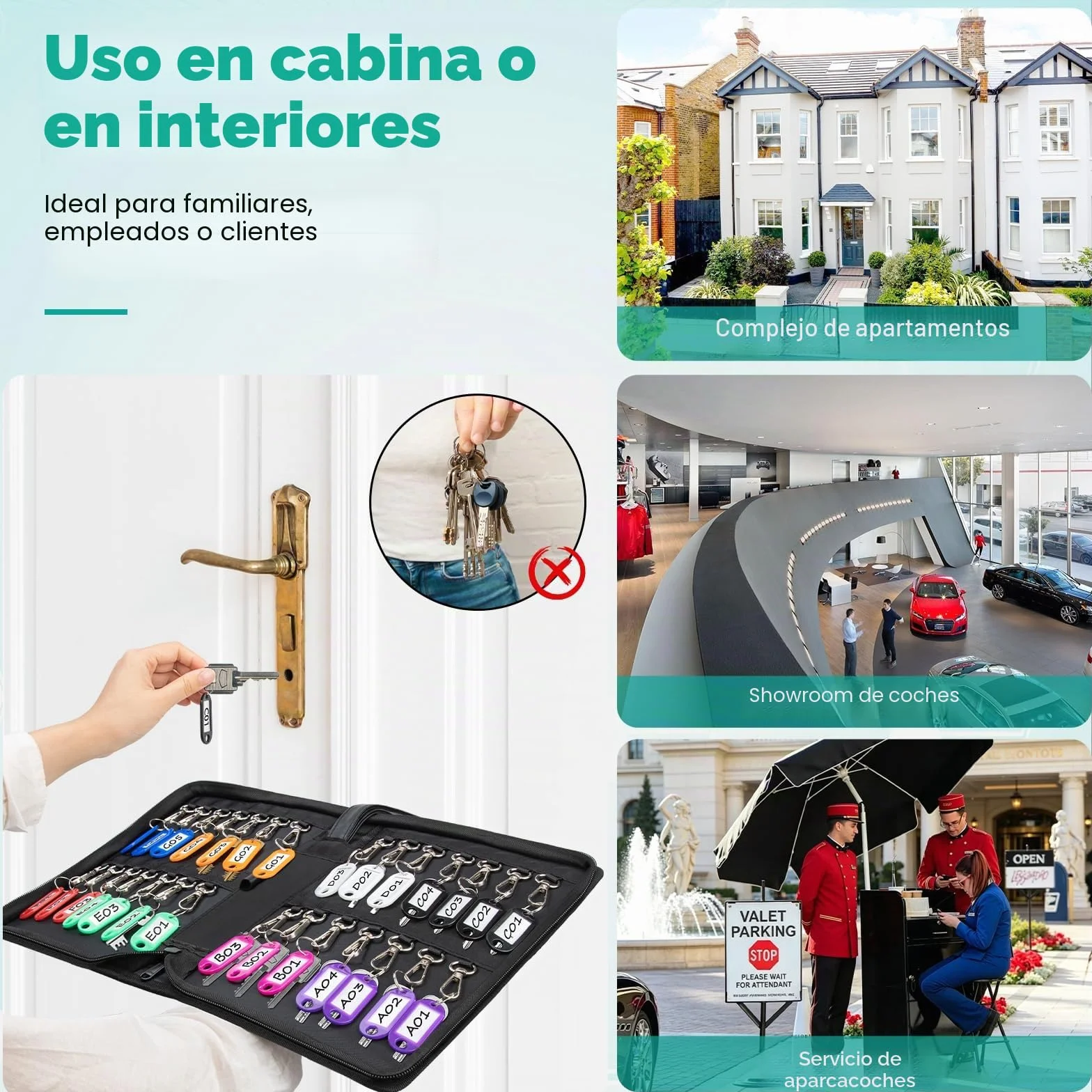 Portátil Caja Seguridad Llaves Grand Armarios de Llaves con Gancho Caja Llavero Pared Armario Llaves Organizador Llaves Exterior Caja Guarda Llave Coche para Office Garage