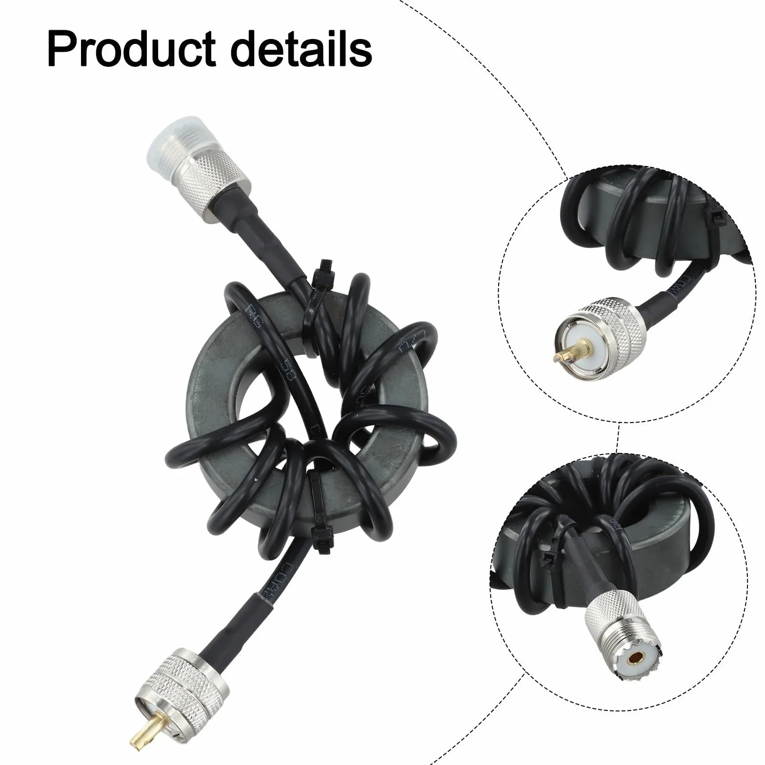 Balun de corriente 1:1 1.8-30MHz EM-43 para radio HF, interfaz M macho-hembra