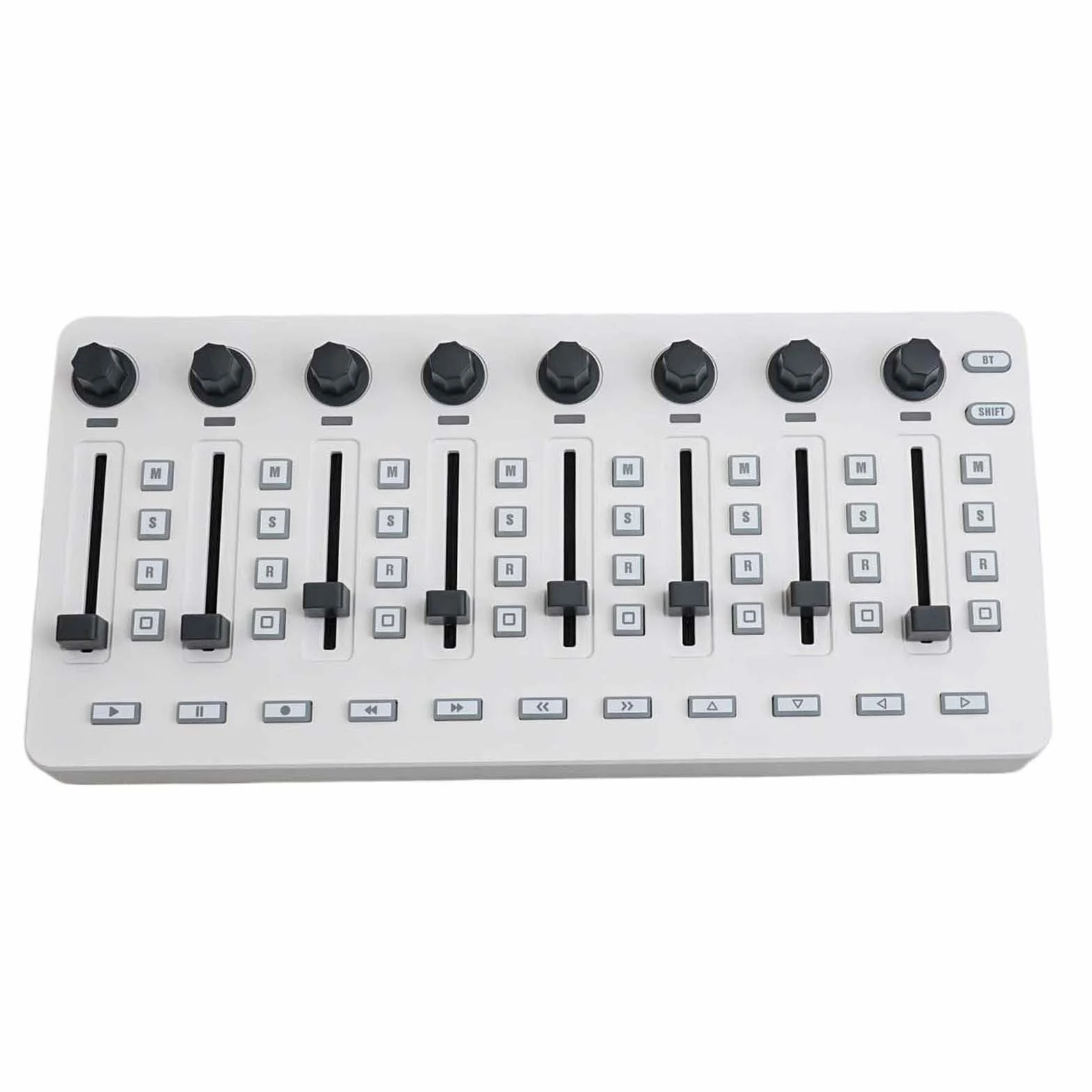 Portátil para controlador midi para producción de música, inalámbrico BT alimentado por USB para mini mezclador de teclado con 8 perillas giratorias para control de sintetizador virtual de 25,5 cm